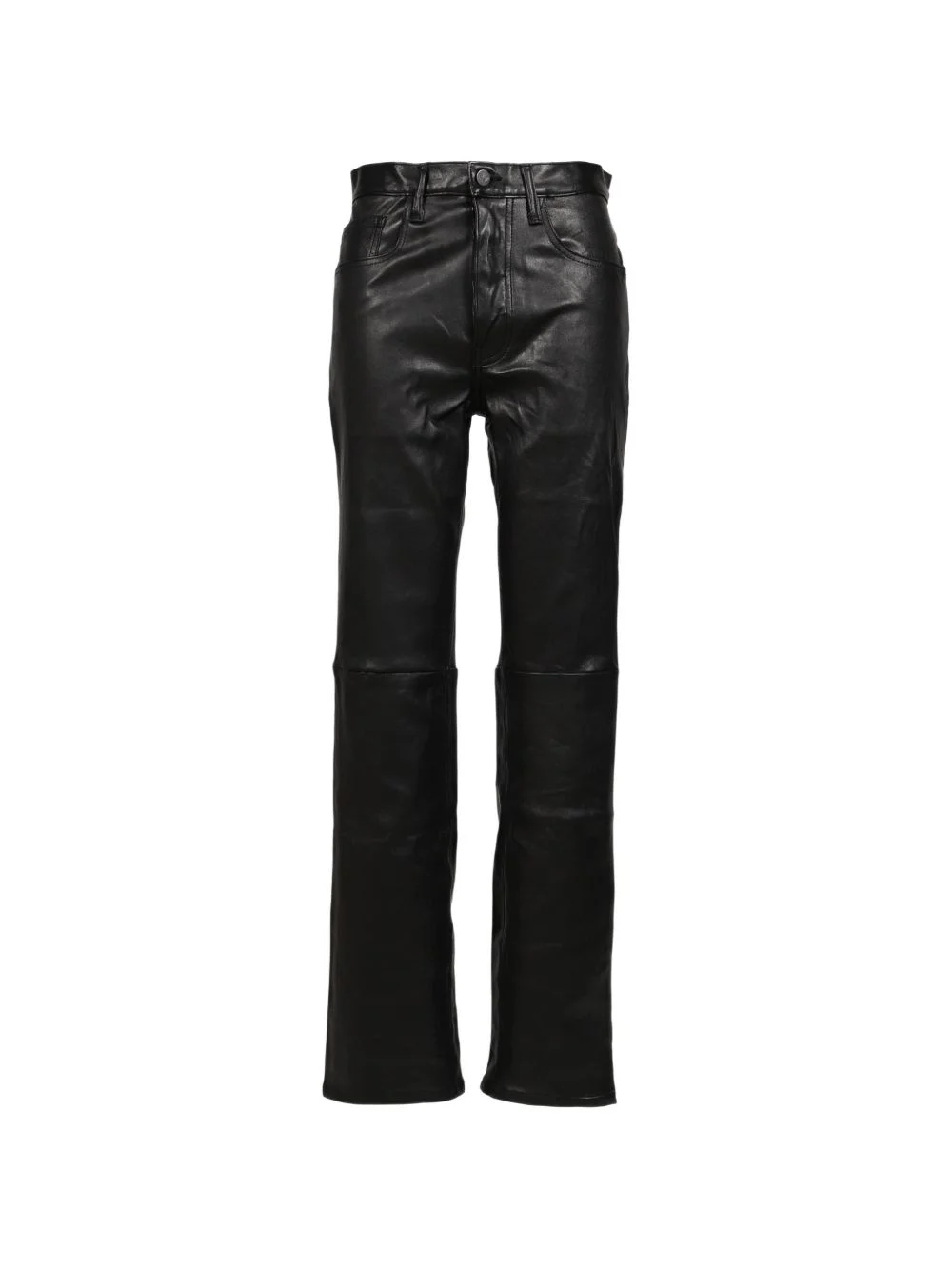 five-pocket leather trousers - 1