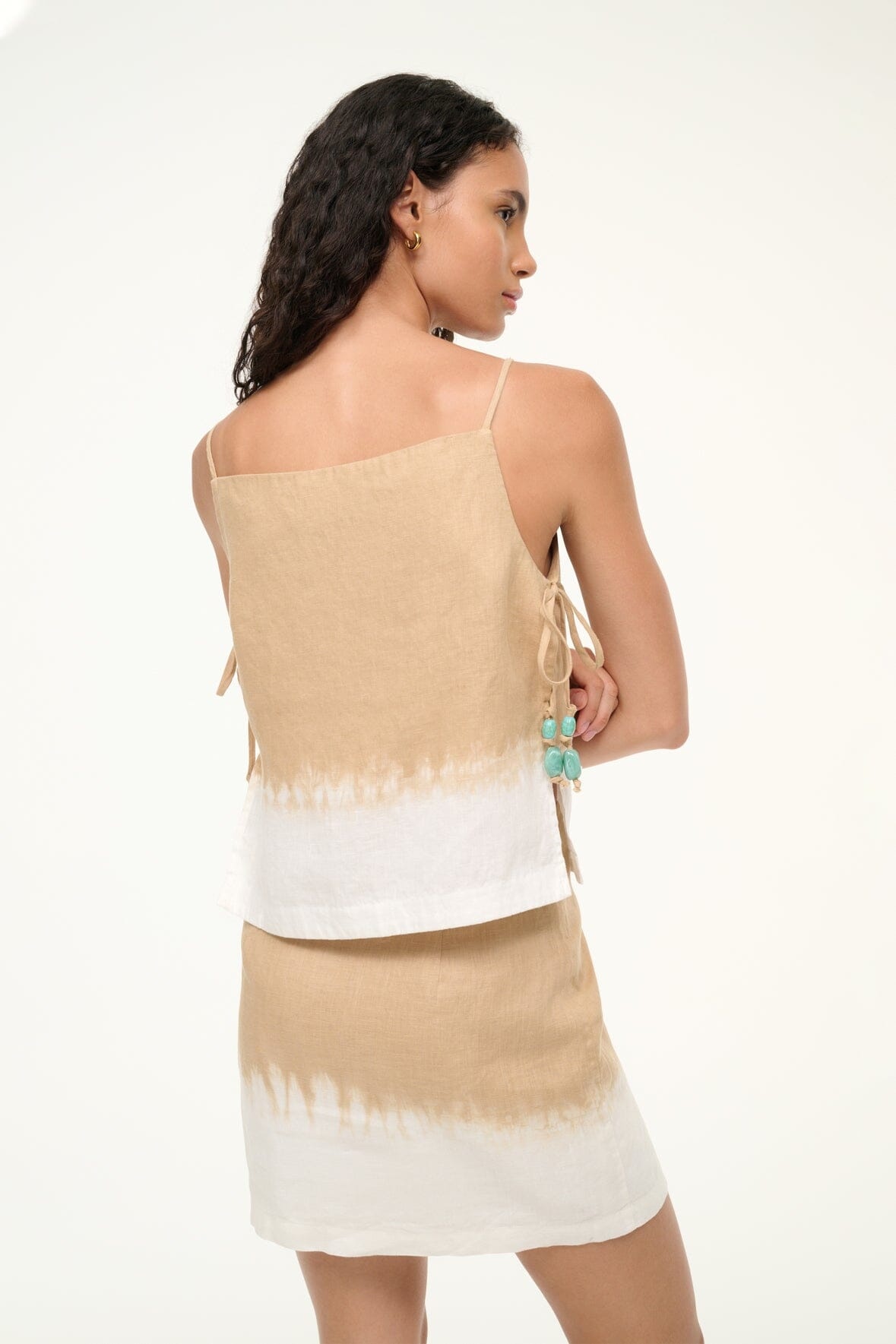 STAUD MANCORA LINEN TOP DESERT TIE DYE - 5