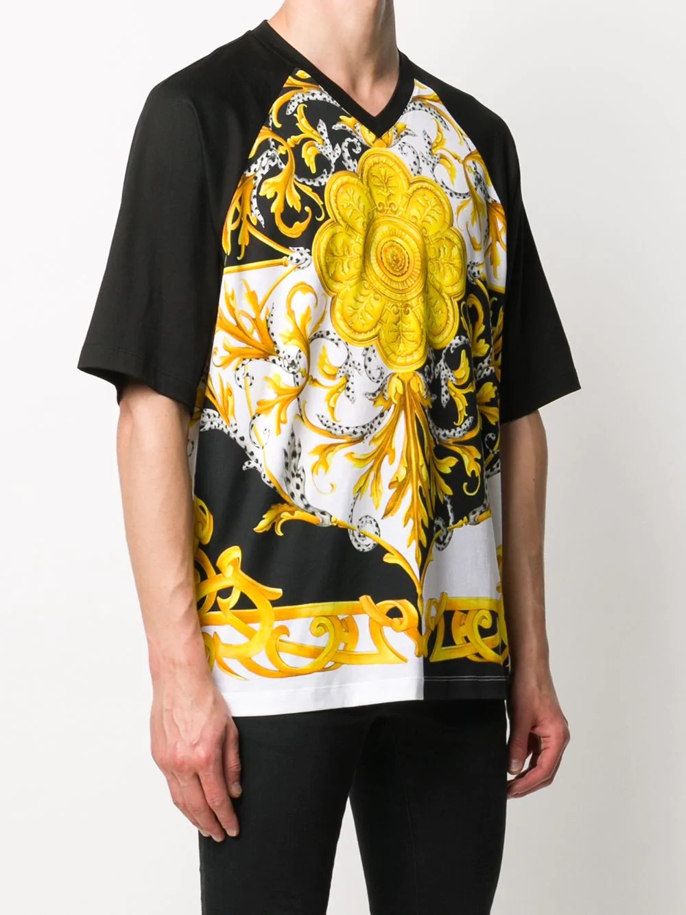 baroque print raglan T-shirt - 3