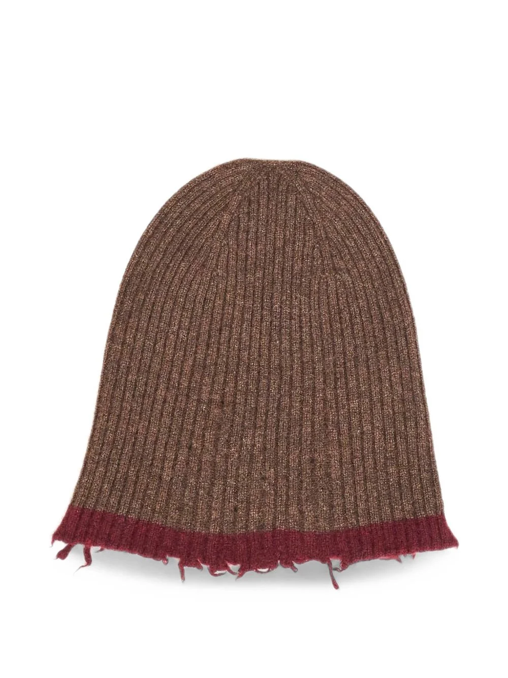 distressed-effect ribbed-knit beanie hat - 1