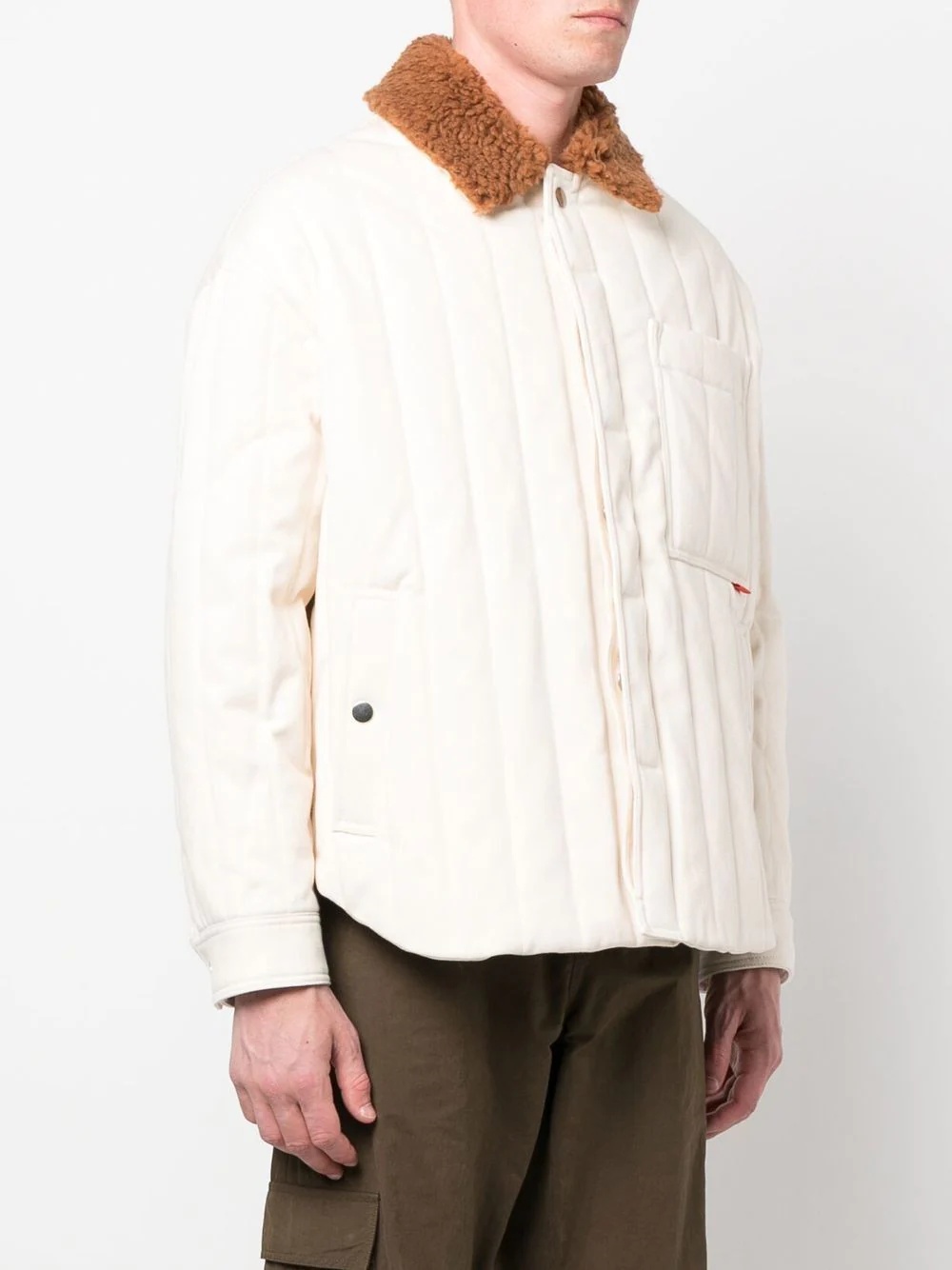 faux-shearling collar padded jacket - 3