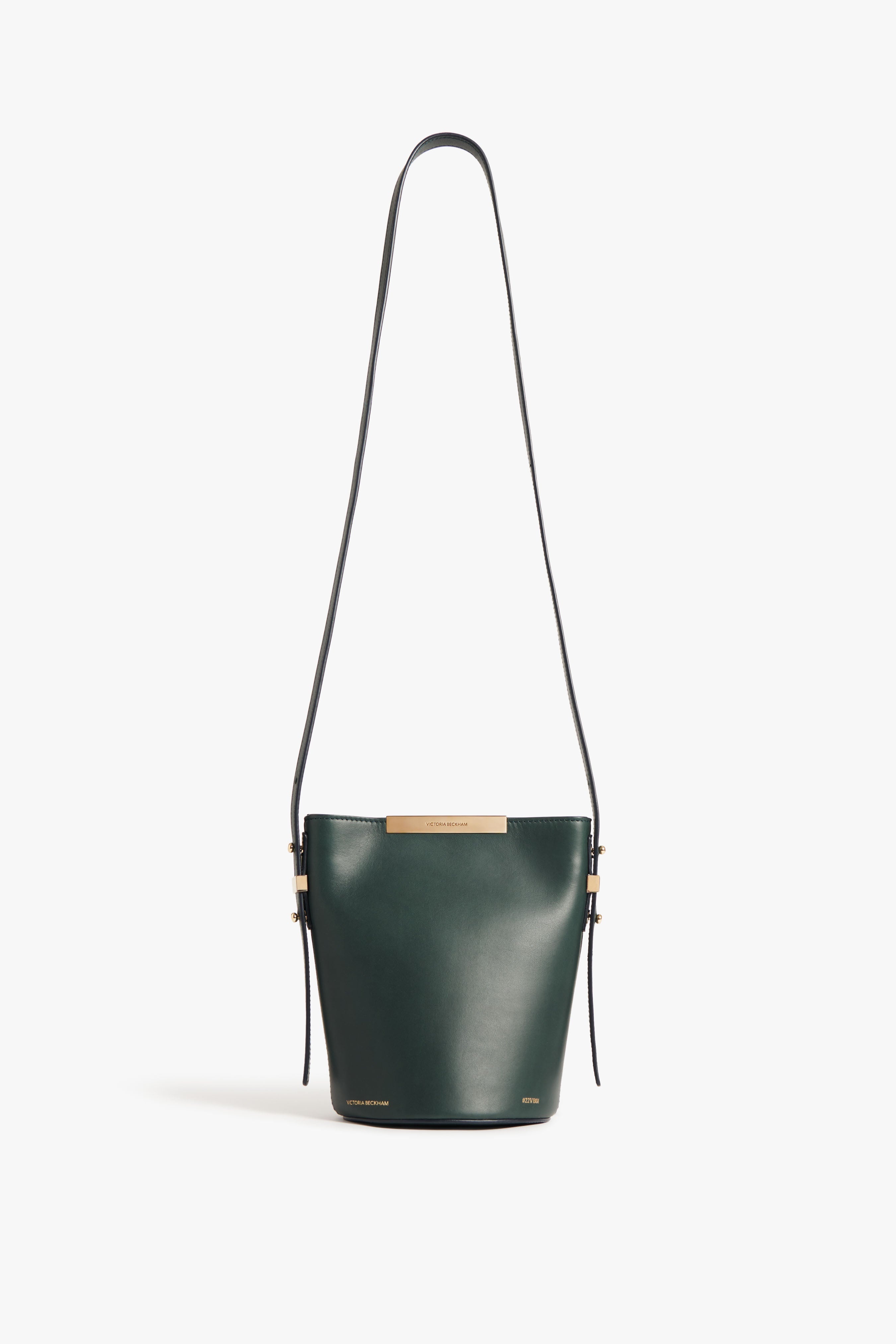 Mini Bucket Bag In Petrol Leather - 1