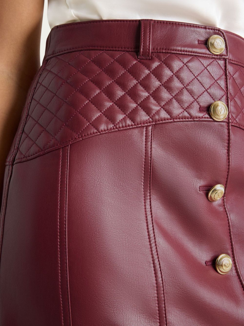Claudia quilted button mini skirt 5