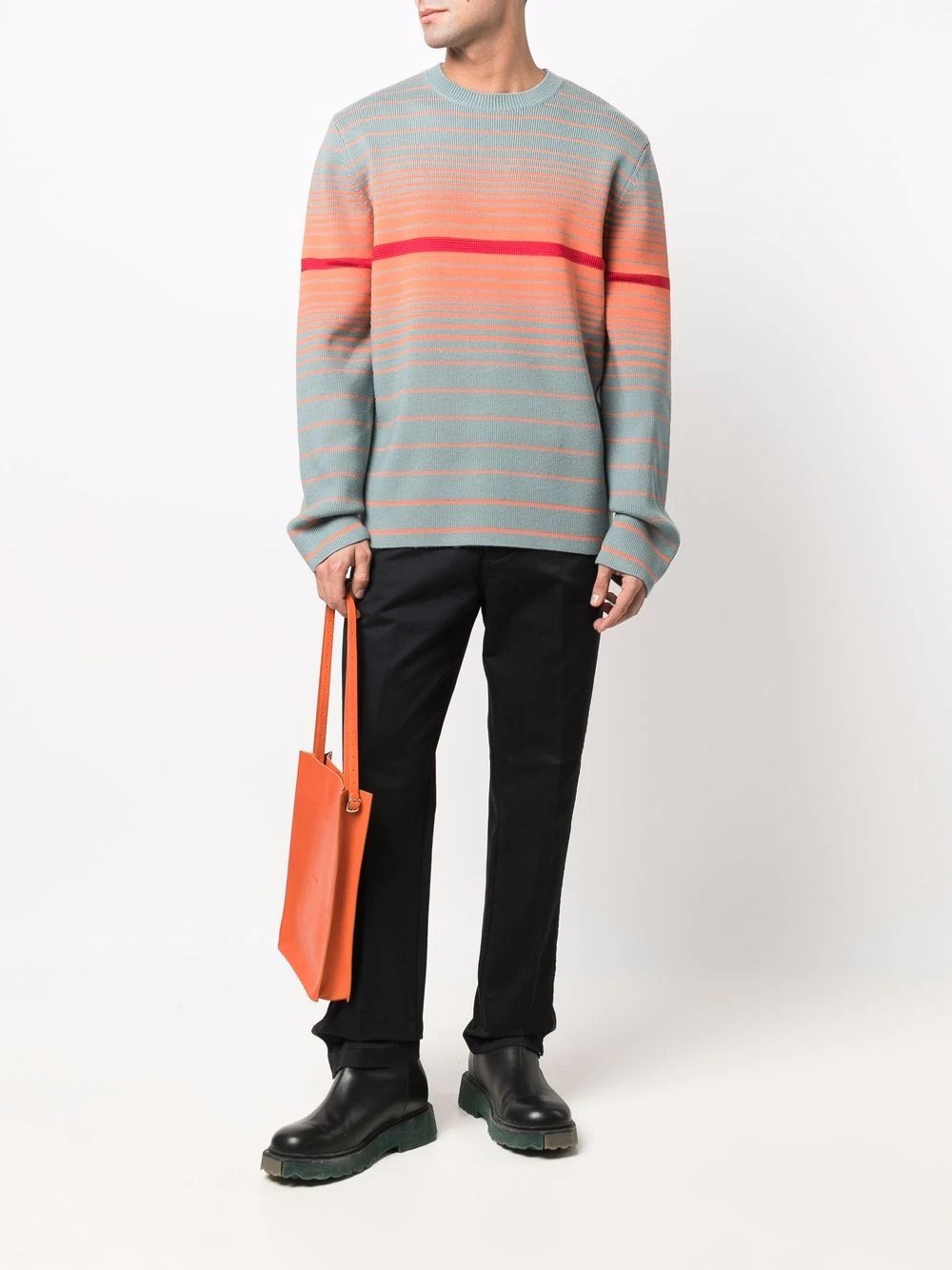 knitted striped jumper - 2