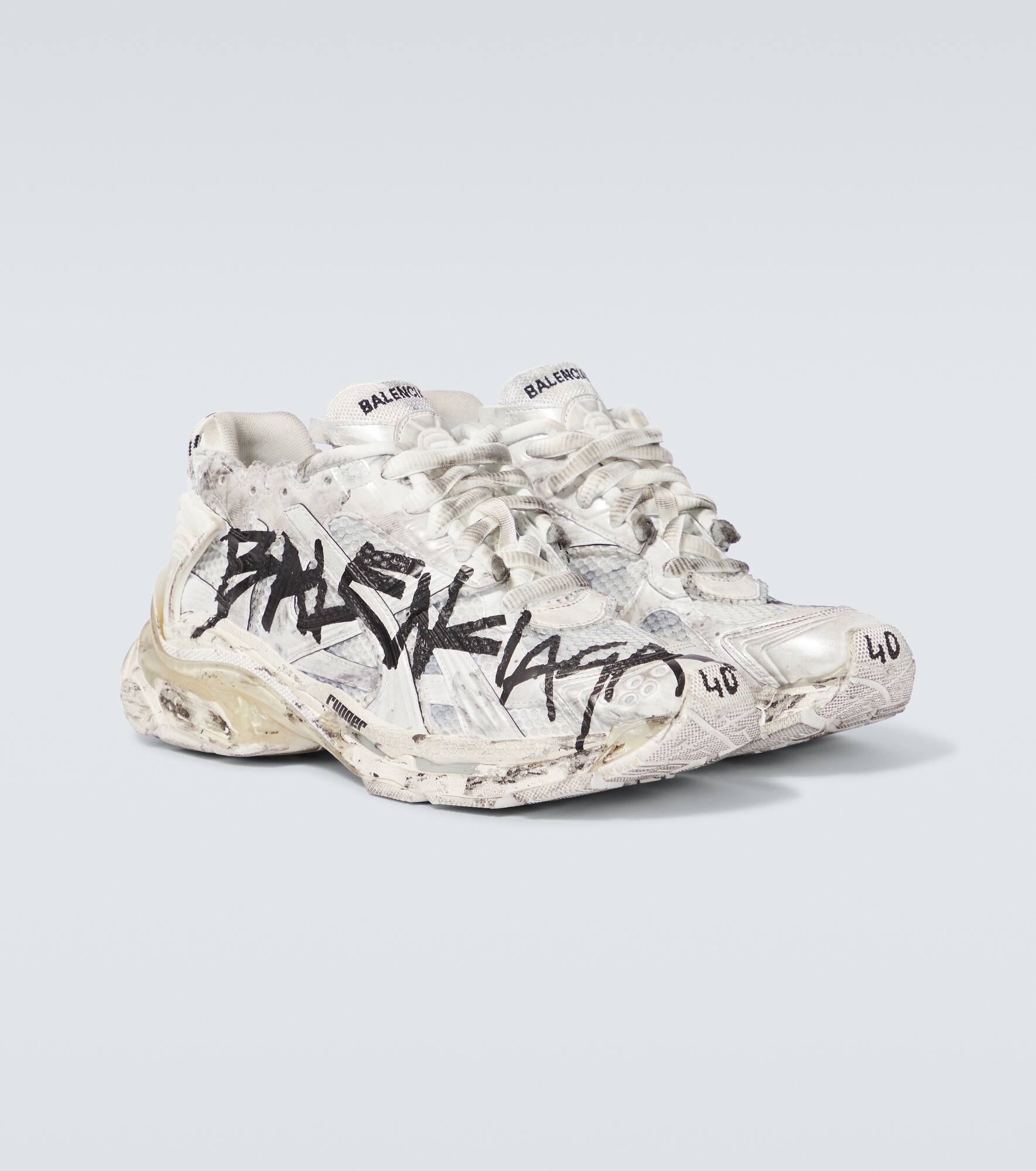 Runner Graffiti distressed sneakers - 5