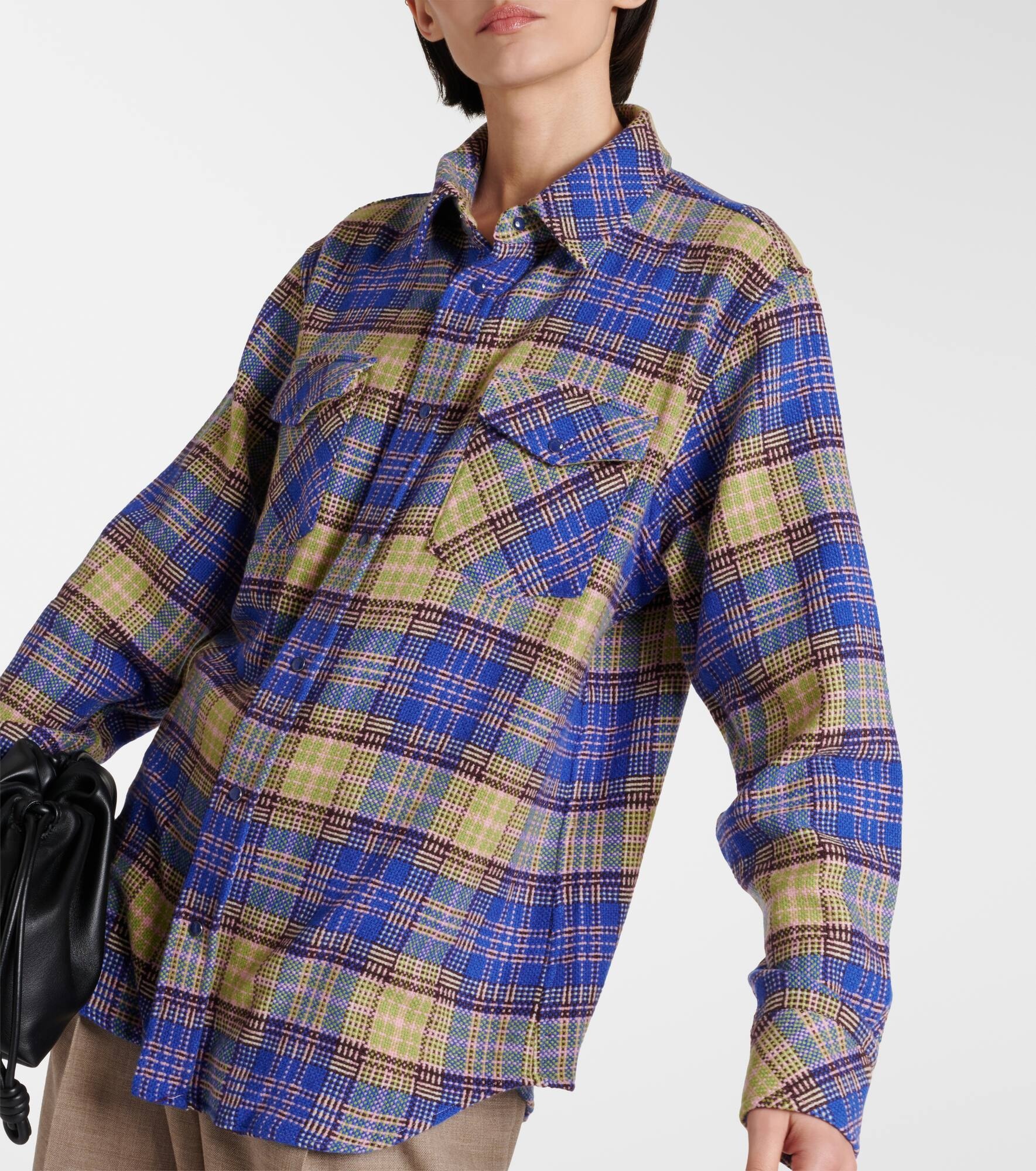 Tartan cashmere shirt - 4