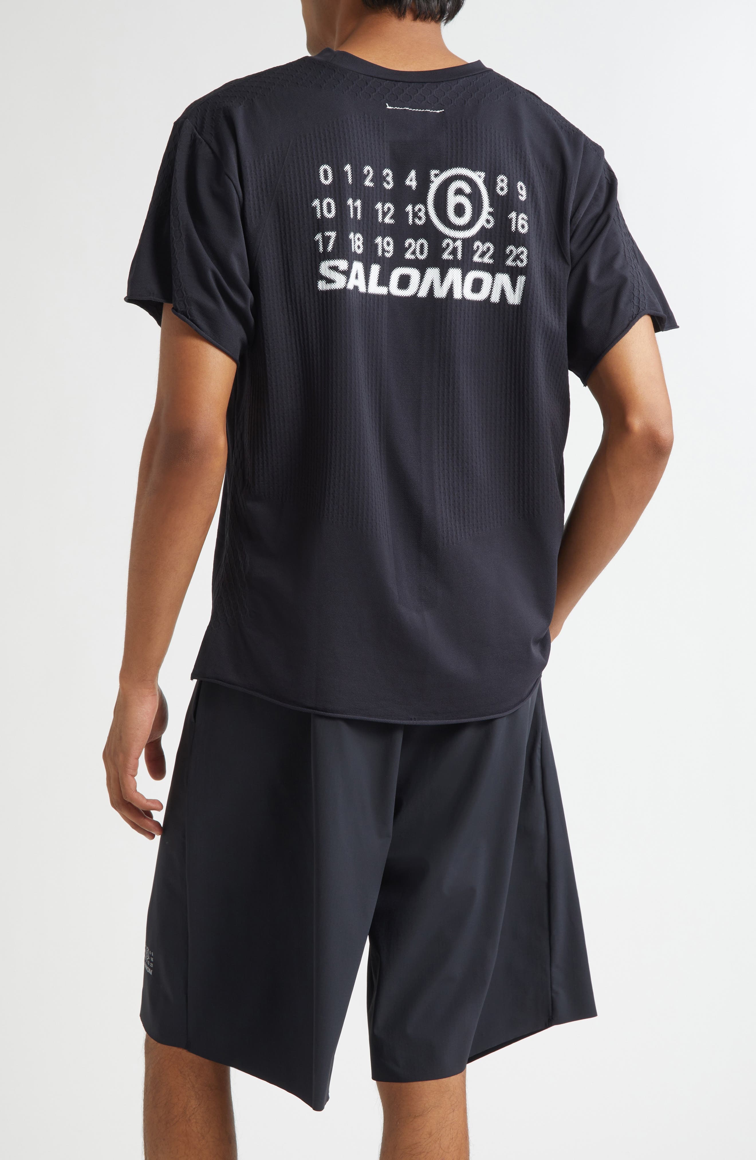 MM6 Maison Margiela x Salomon Numeric Logo Performance T-Shirt in Deep Black at Nordstrom - 3