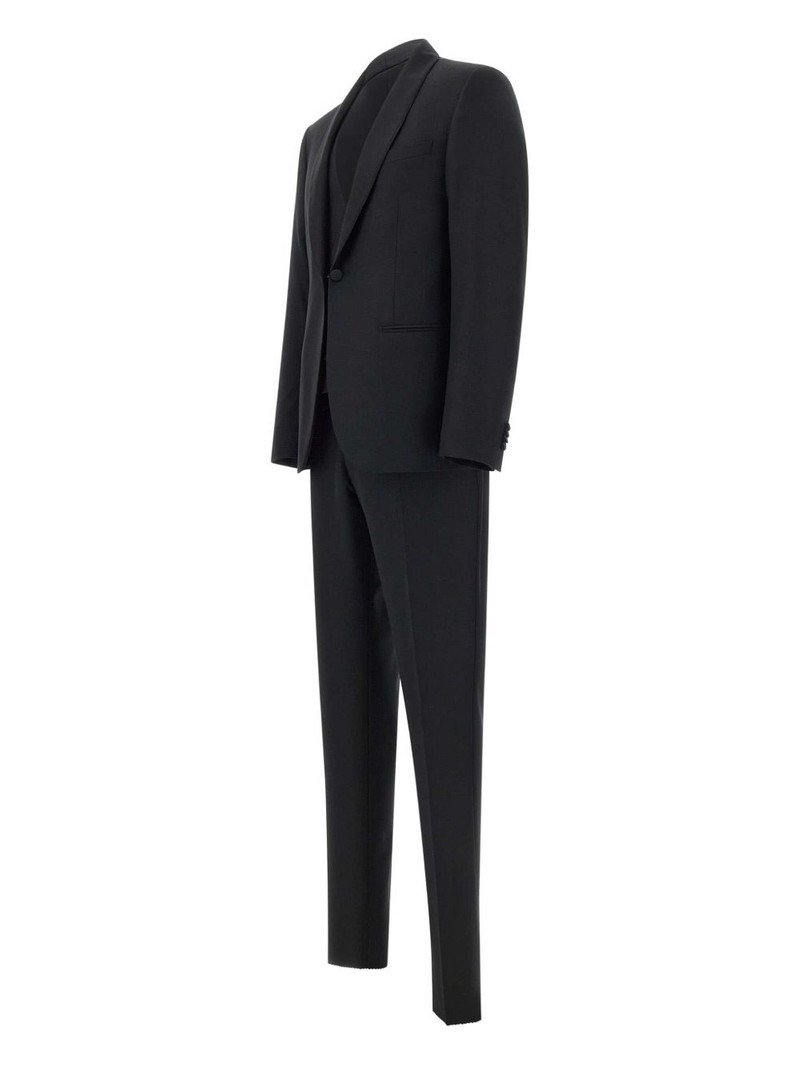 satin-trim three-piece suit 3