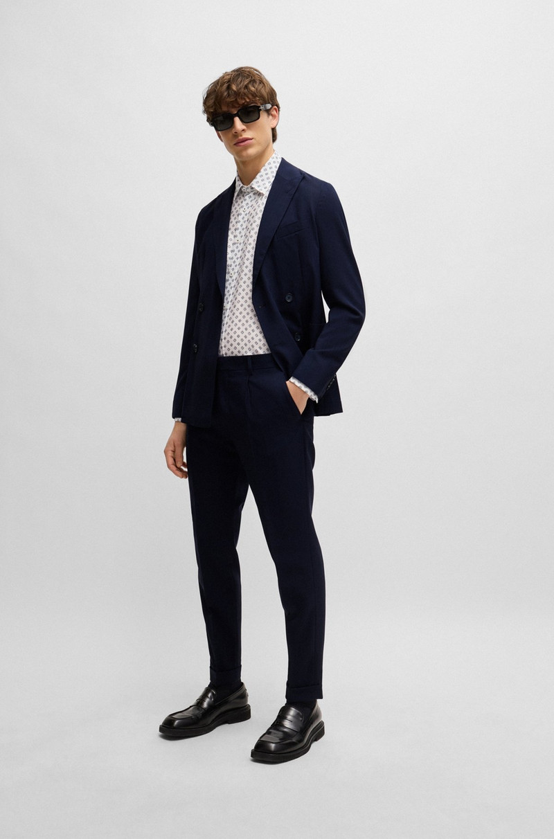 DOUBLE-BREASTED SLIM-FIT SUIT IN VIRGIN WOOL 1