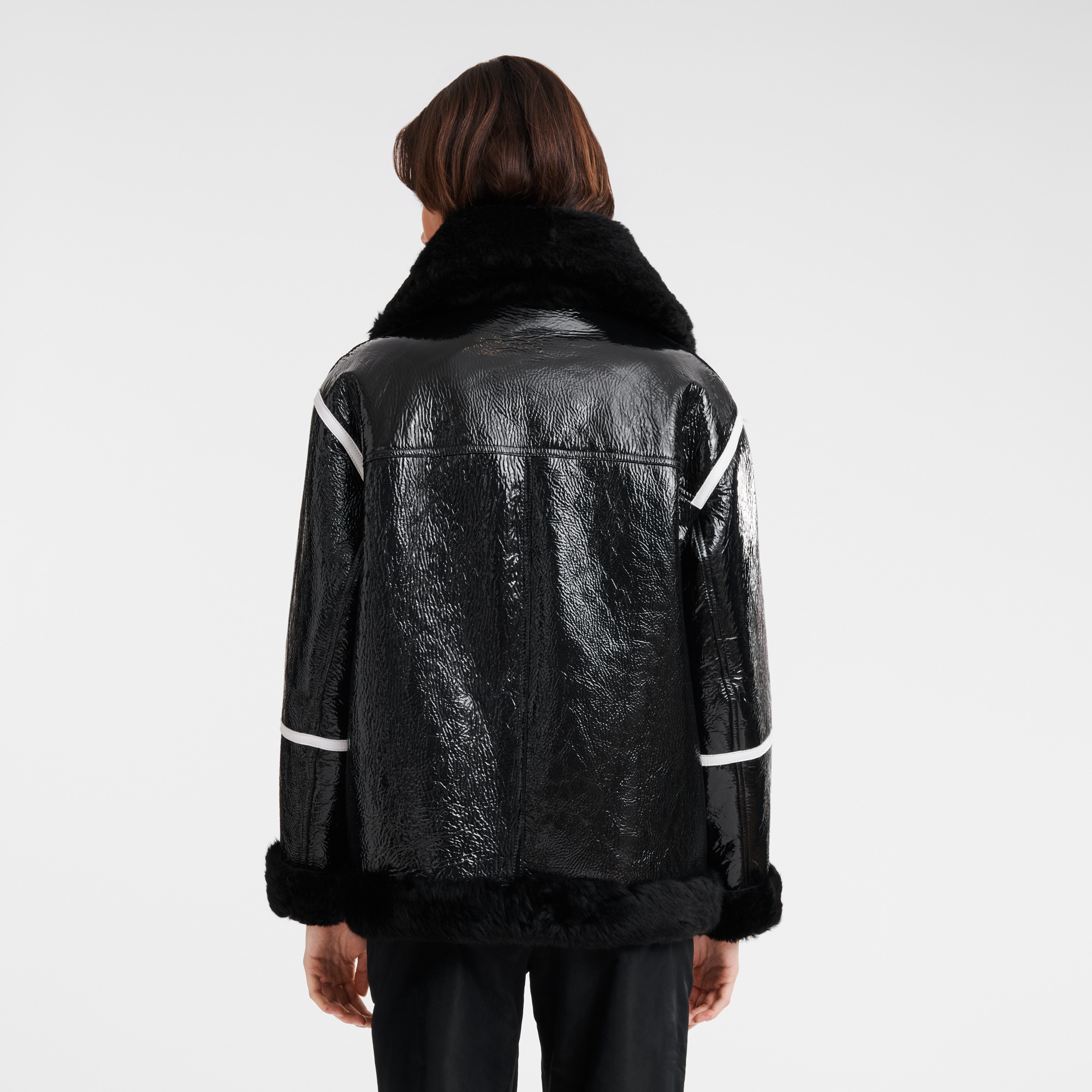 Glossy leather blouson Black - Leather - 2