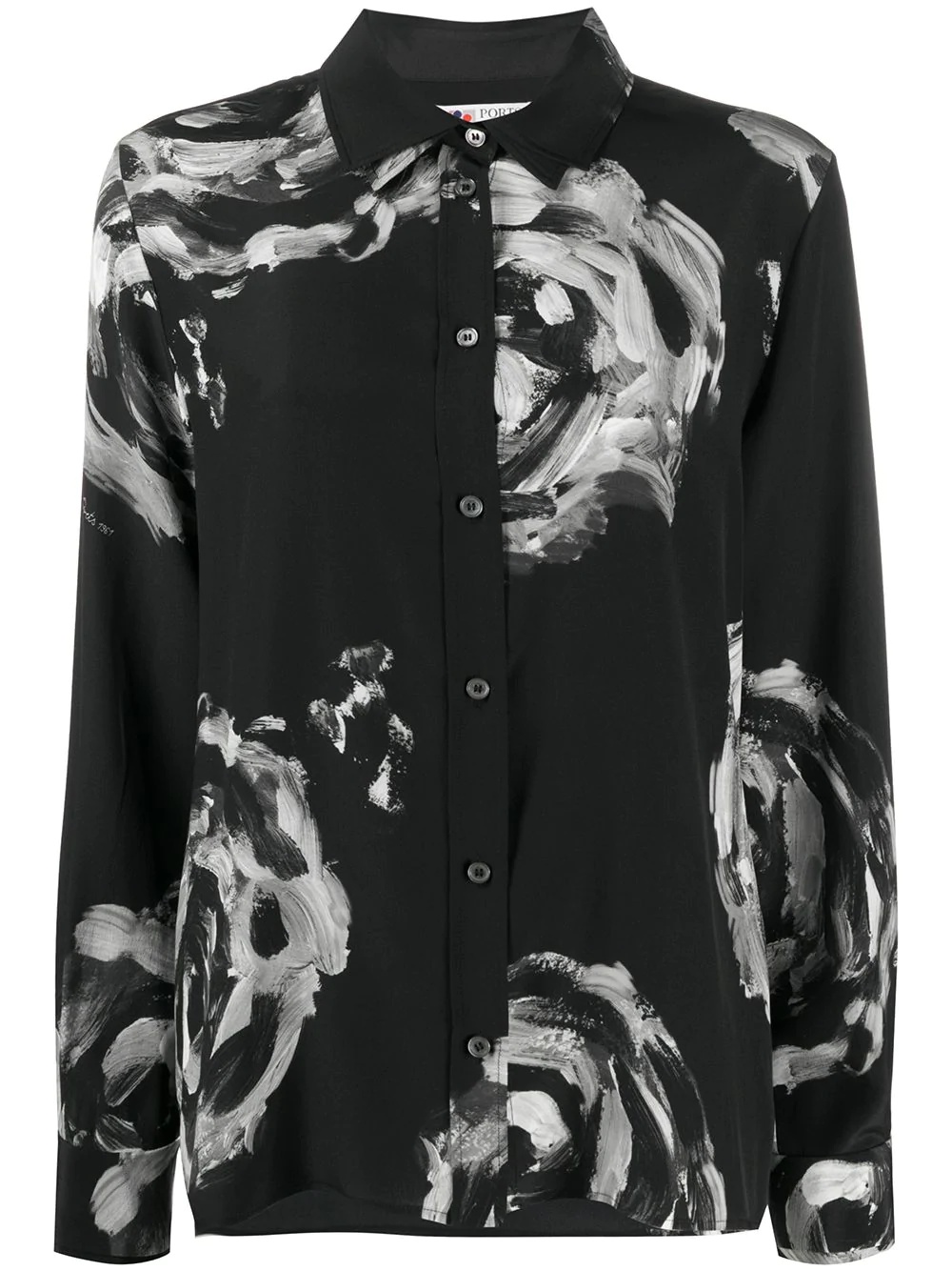 abstract-print shirt - 1