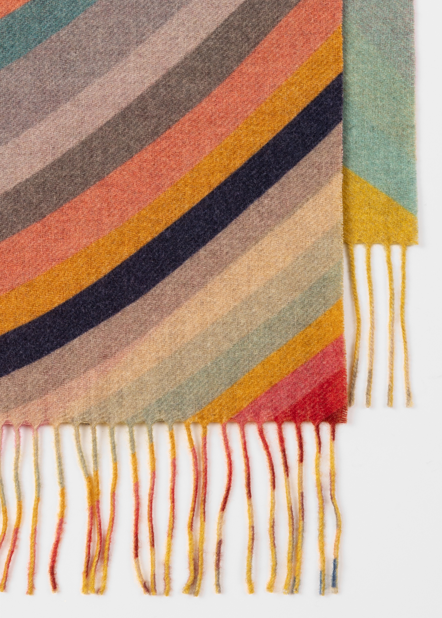 Wool-Cashmere 'Swirl' Stripe Scarf - 2