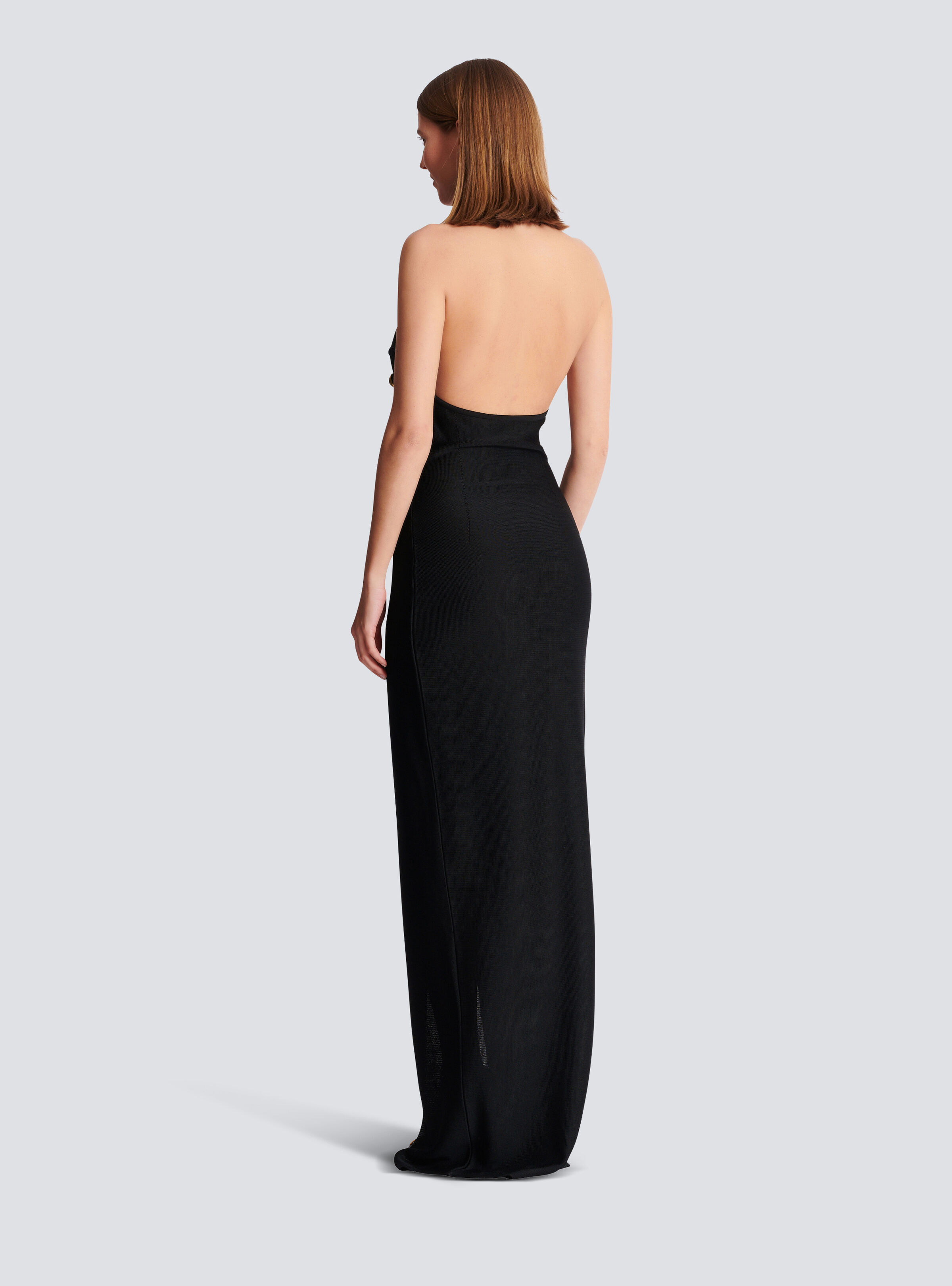 Long halterneck knit dress - 4