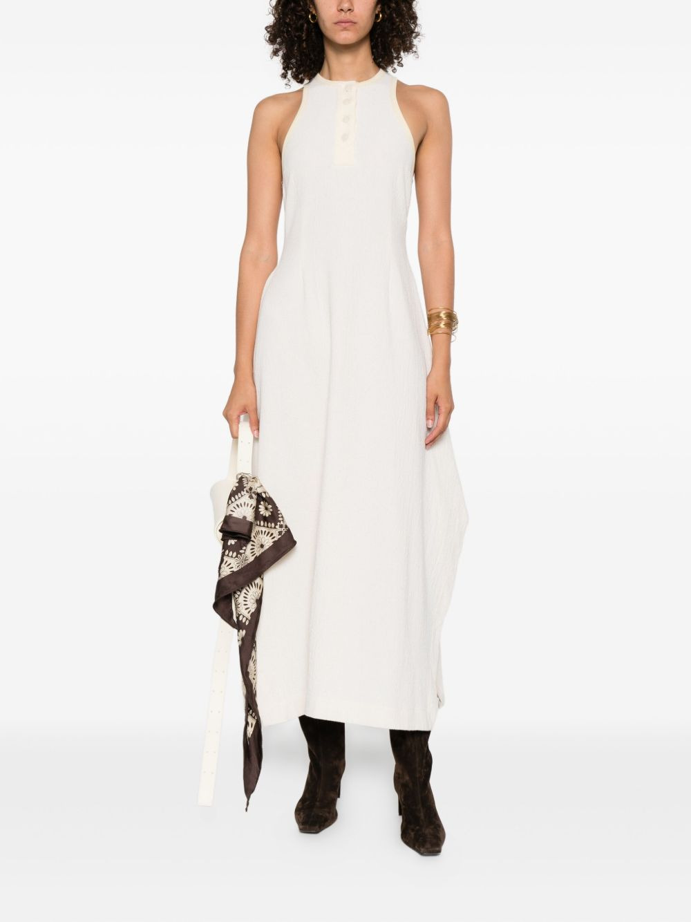 draped-hem tank midi dress - 2