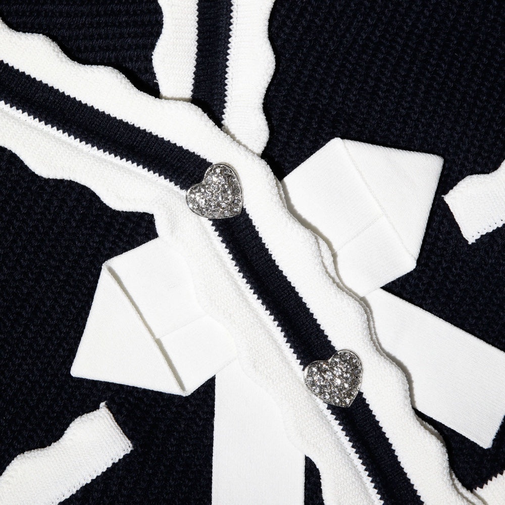 Navy Cotton Knit Cardigan - 5