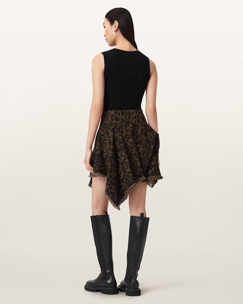 CRISSY LEOPARD PRINT DENIM MINI SKIRT 7