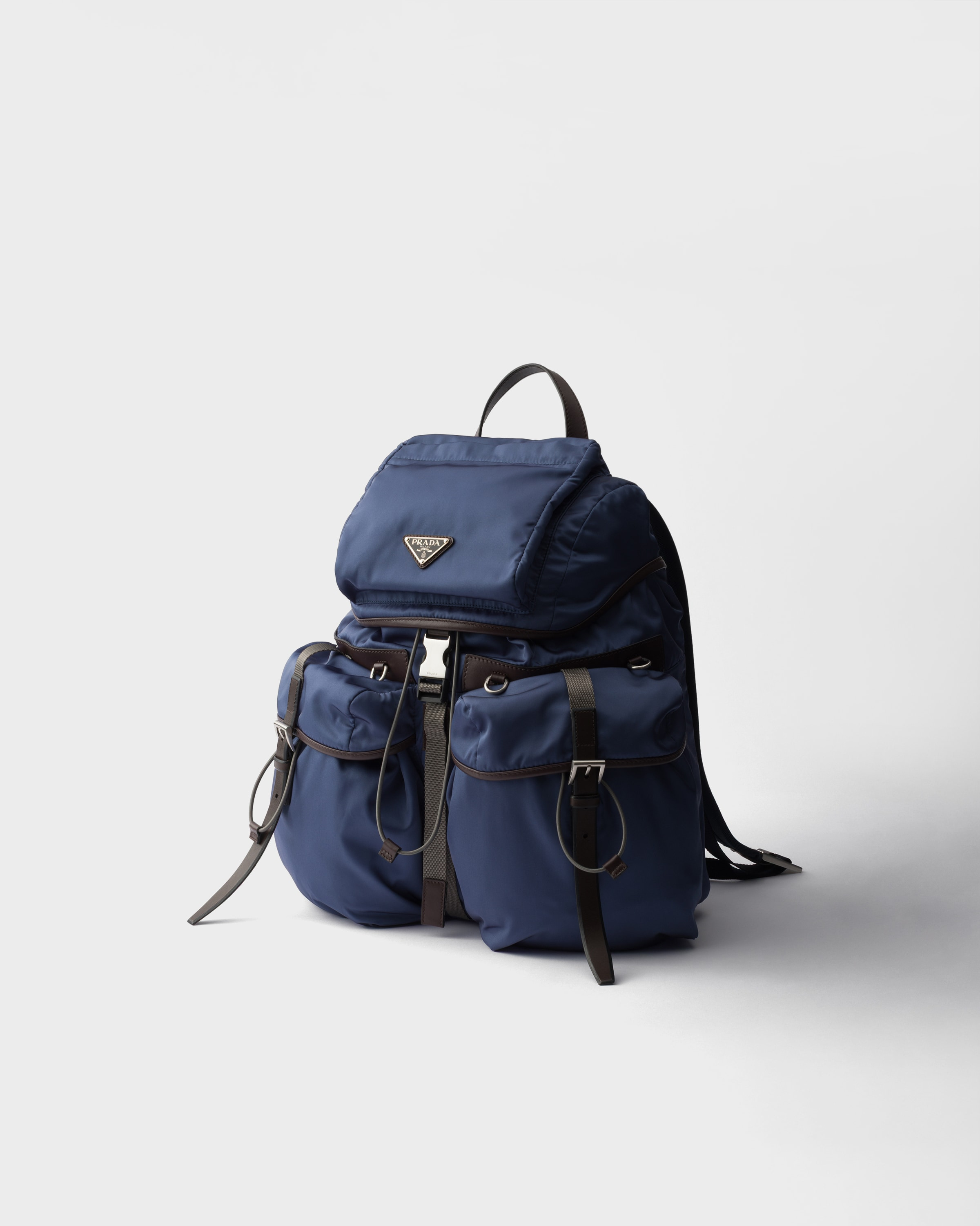Re-Nylon and leather backpack - 3