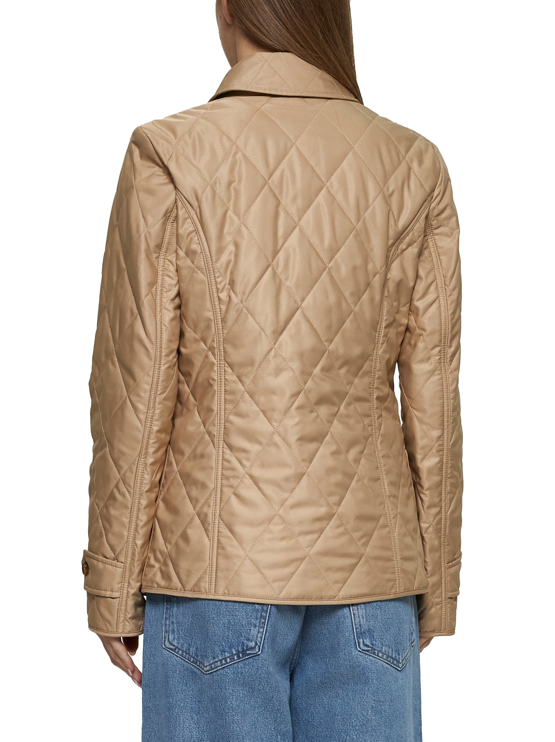 Beige nylon quilted jacket - 3