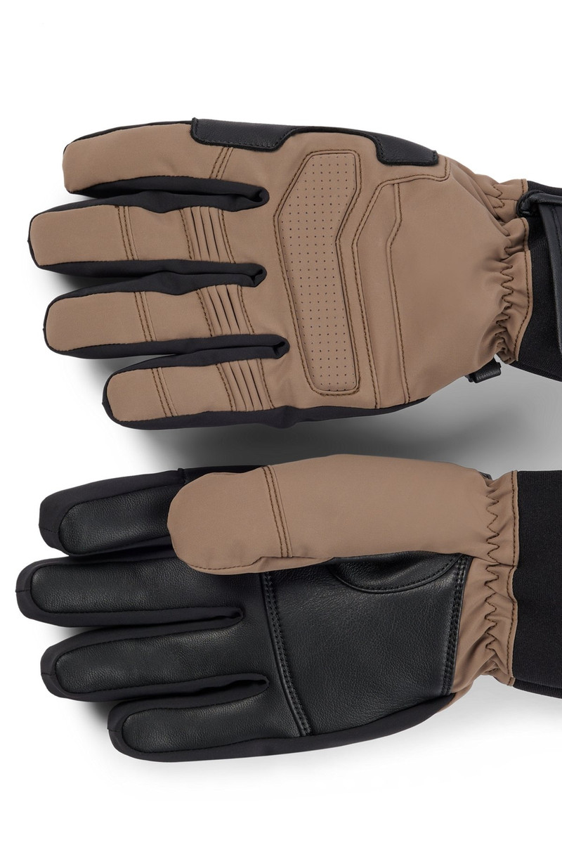 BOSS BOSS X PERFECT MOMENT MIXED-MATERIAL SKI GLOVES WITH LEATHER outlook