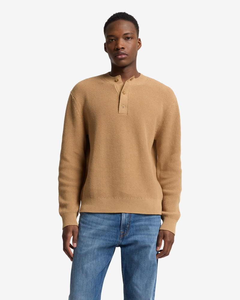 7 For All Mankind Henley Sweater in Beige outlook
