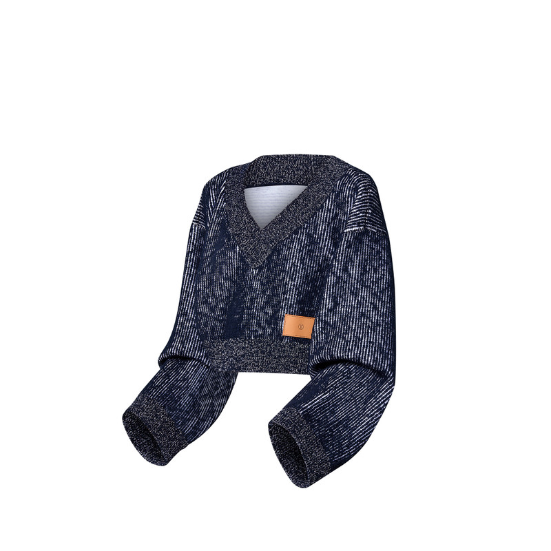 Tweed Knit Oversized Cropped Pullover 2