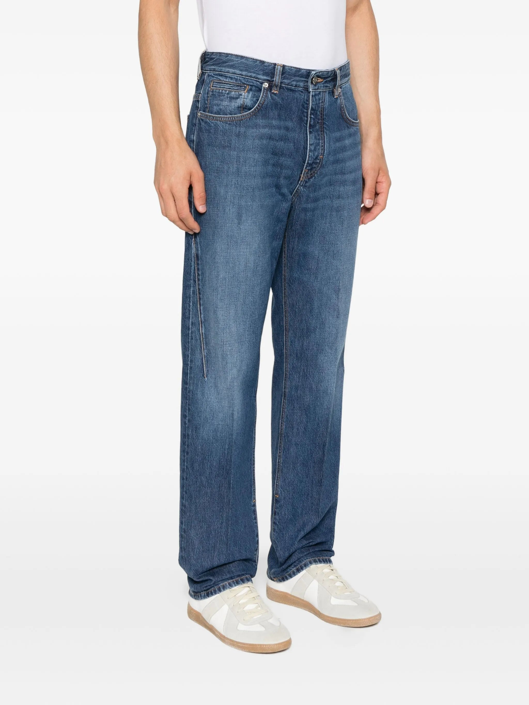 logo-embroidered jeans - 3