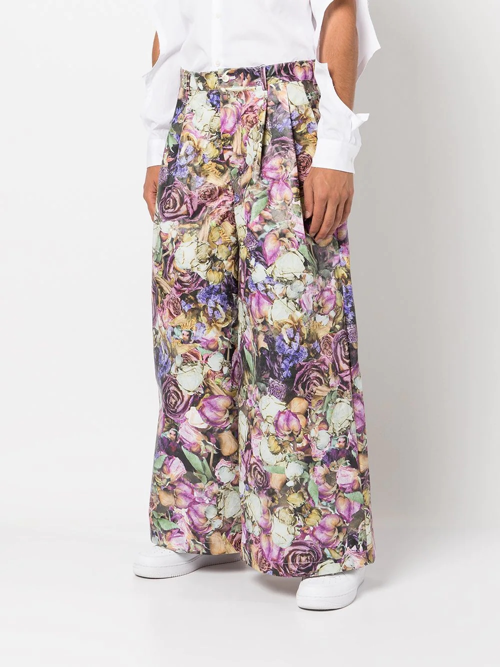 floral-print wide-leg trousers - 3