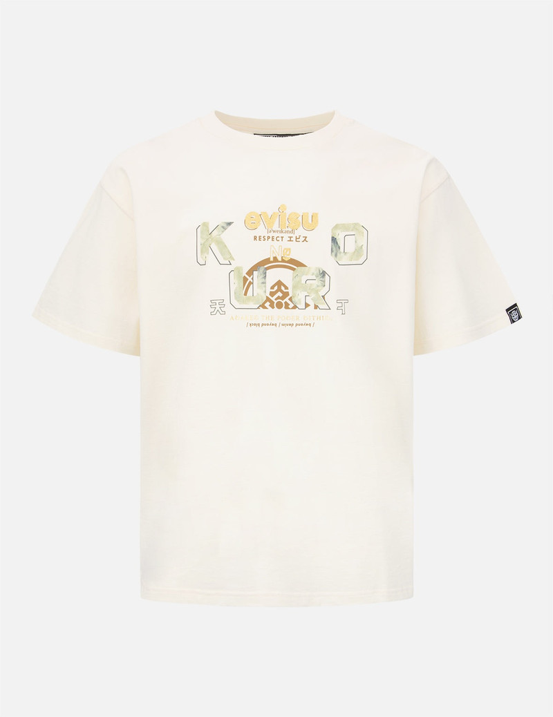 Logo and Kamon Foil Print T-shirt 7