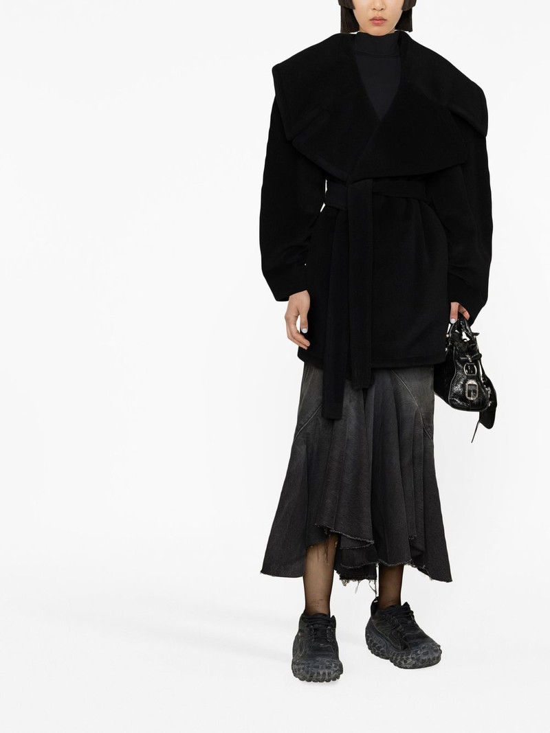 BALENCIAGA belted-waist oversize coat outlook