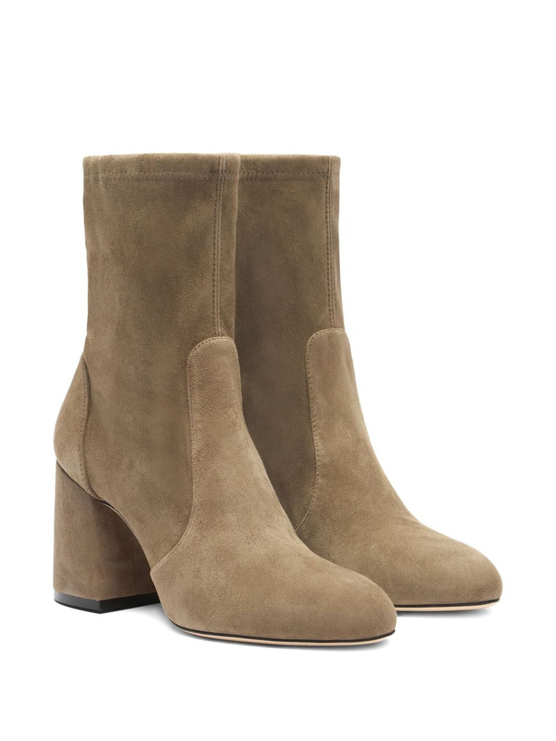 Stuart Weitzman 85mm Essencialist Stretch suede ankle boots outlook