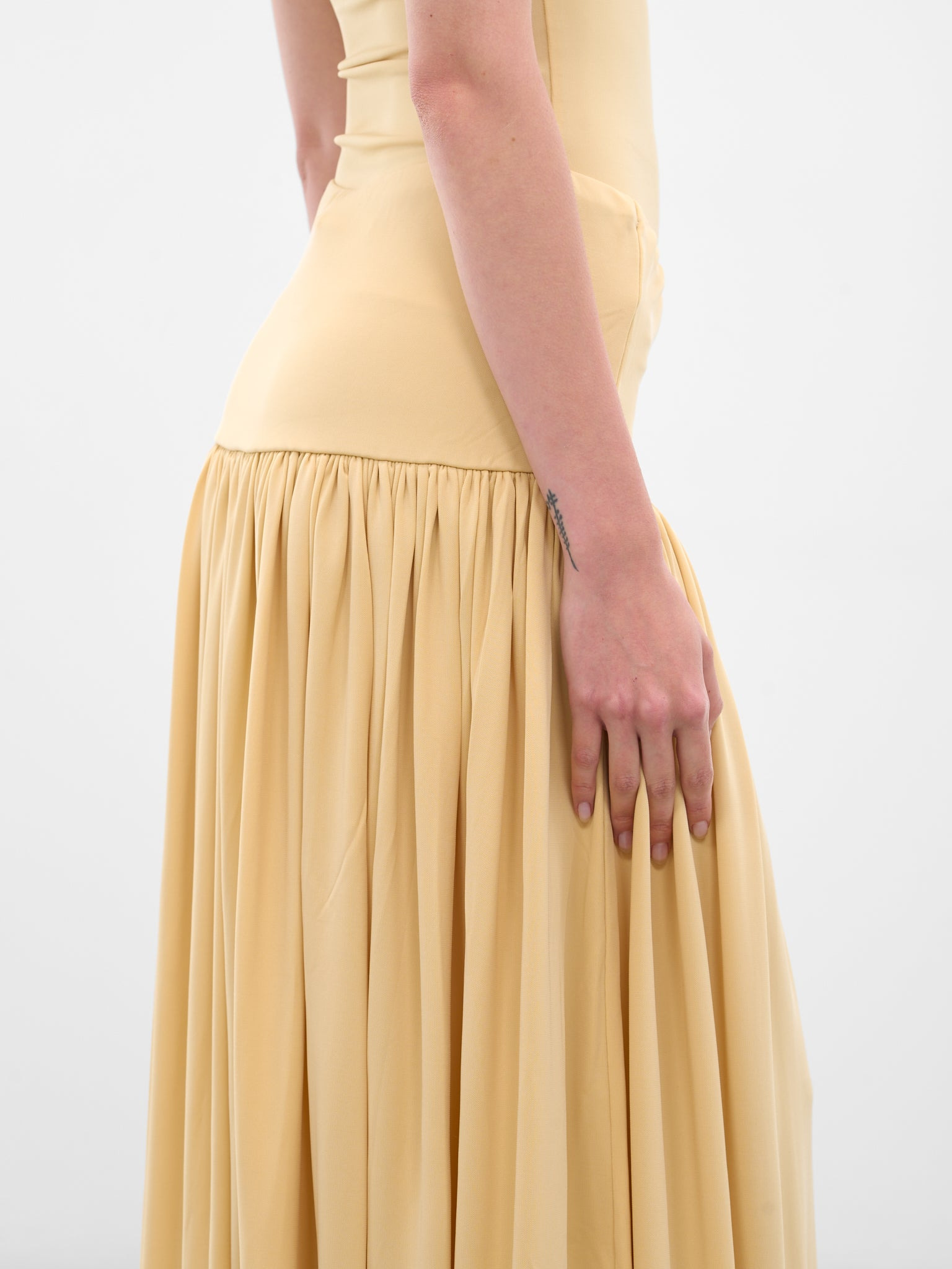 Yellow Gathered Maxi Skirt - 5