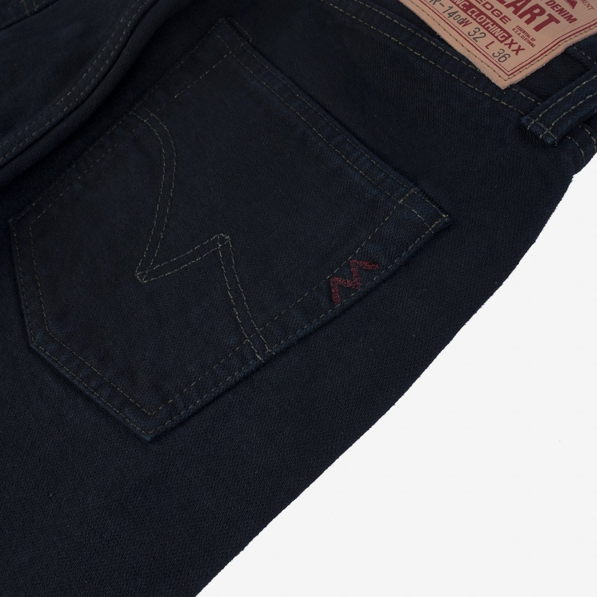 IH-777SBR-14od 14oz Broken Twill Selvedge Denim Slim Tapered Cut Jeans - Indigo Overdyed Black - 9