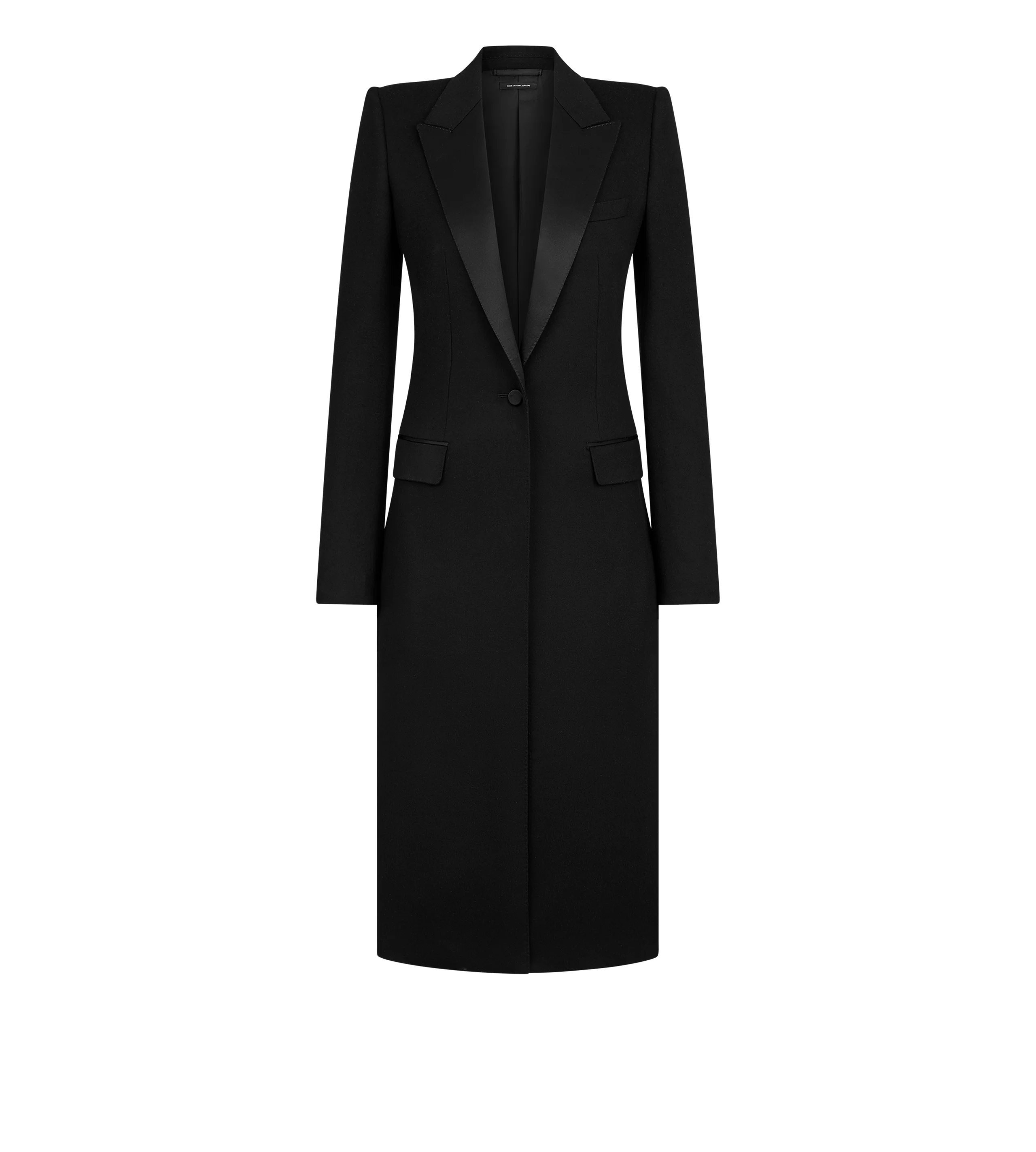 DOUBLE FACE LIGHT WOOL SINGLE BREASTED EVENING COAT - 1