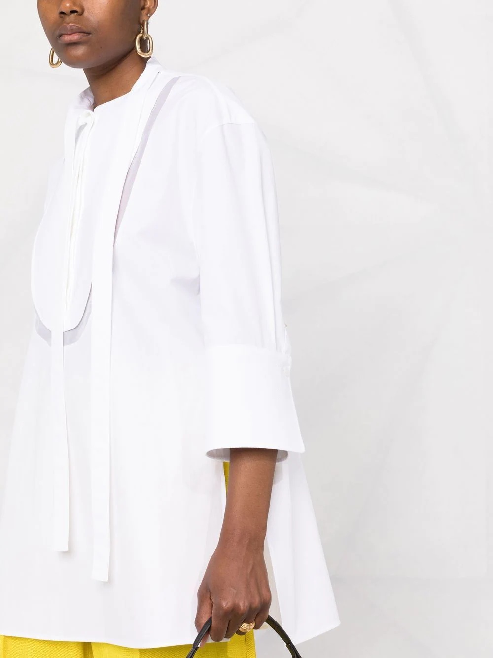 side neck tie fastening blouse - 5