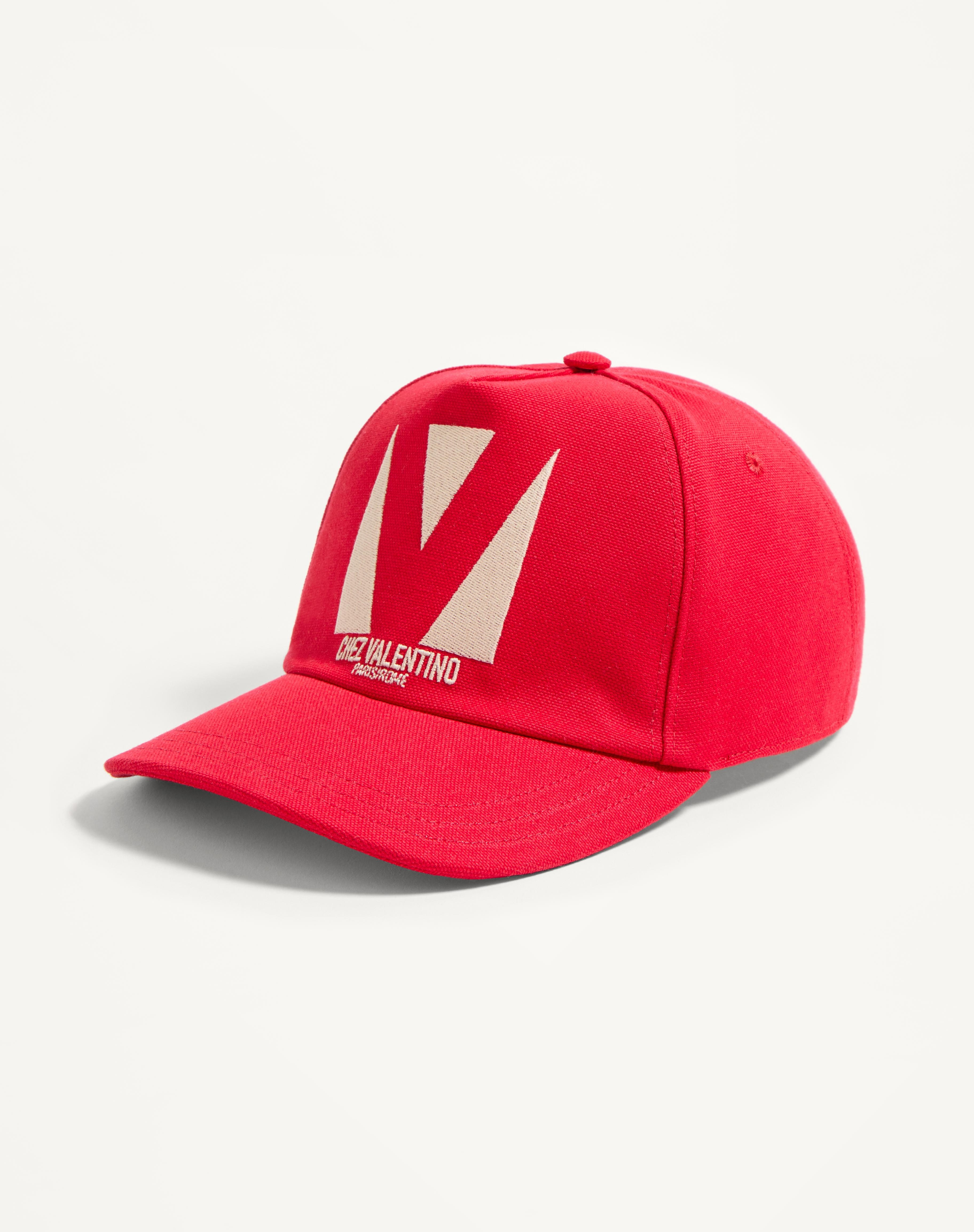 CHEZ VALENTINO COTTON BASEBALL CAP WITH EMBROIDERY - 3