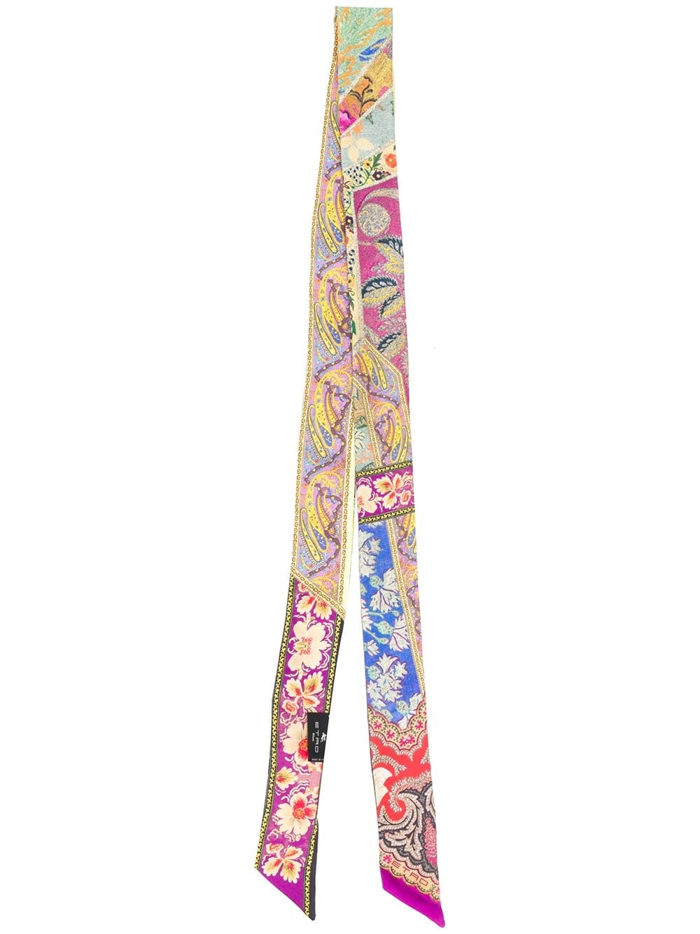 paisley print skinny scarf - 1