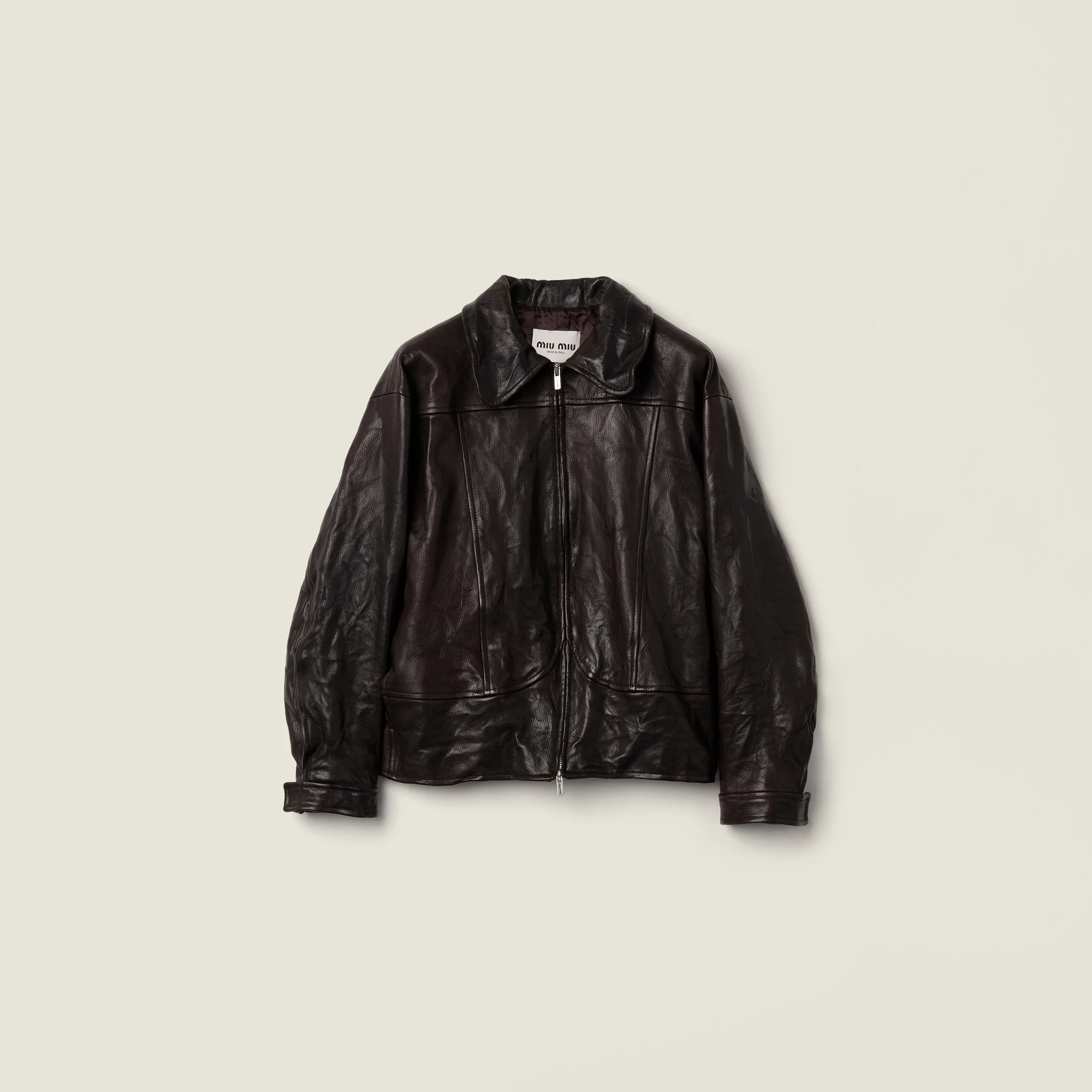 Leather blouson jacket - 1