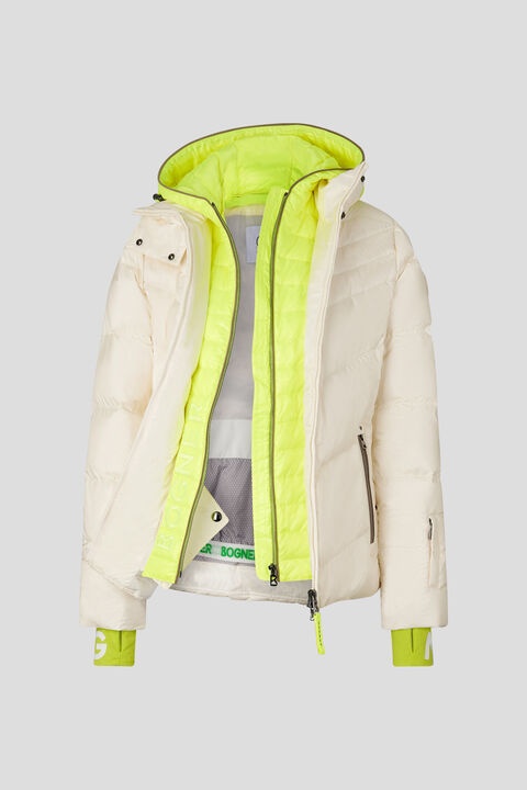 Calie Ski jacket in Off-white/Neon yellow - 7