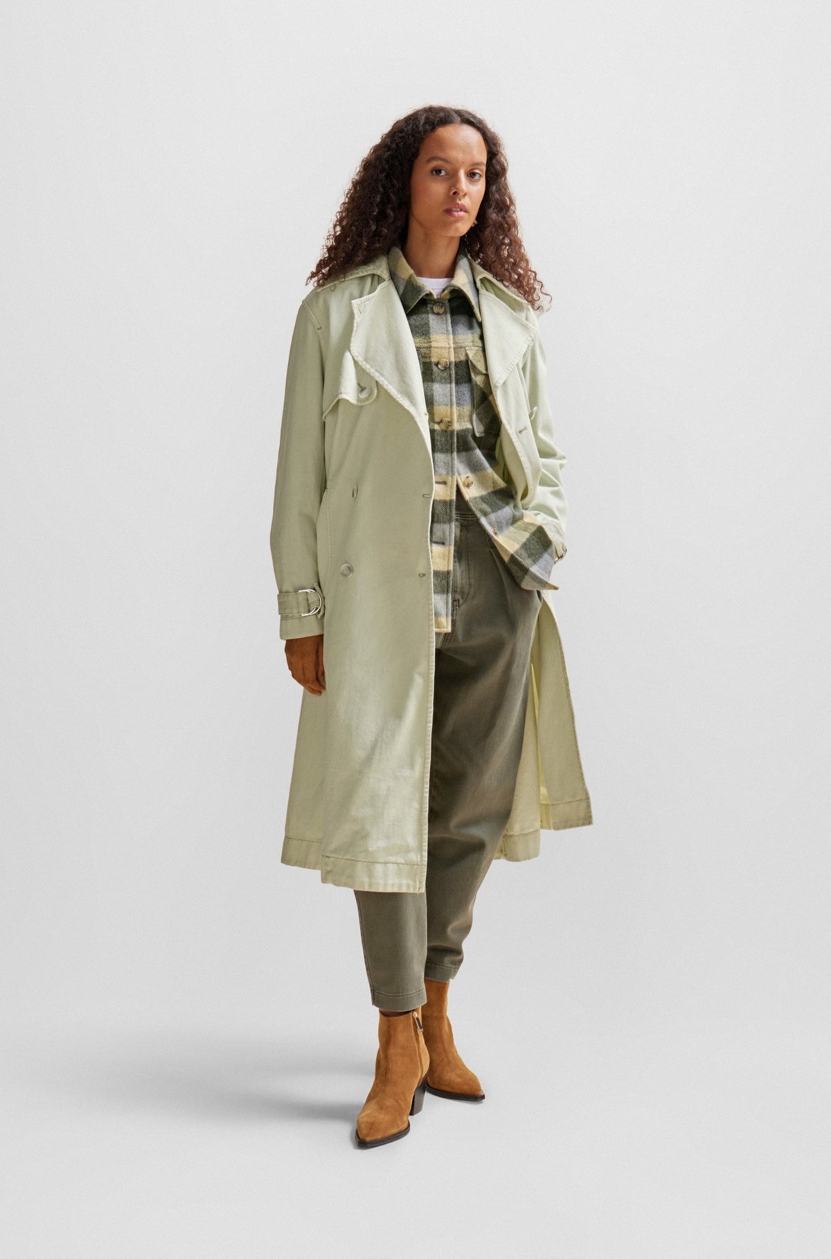 RELAXED-FIT JACKET IN CHECKED FABRIC WITH PATCH POCKETS - 3