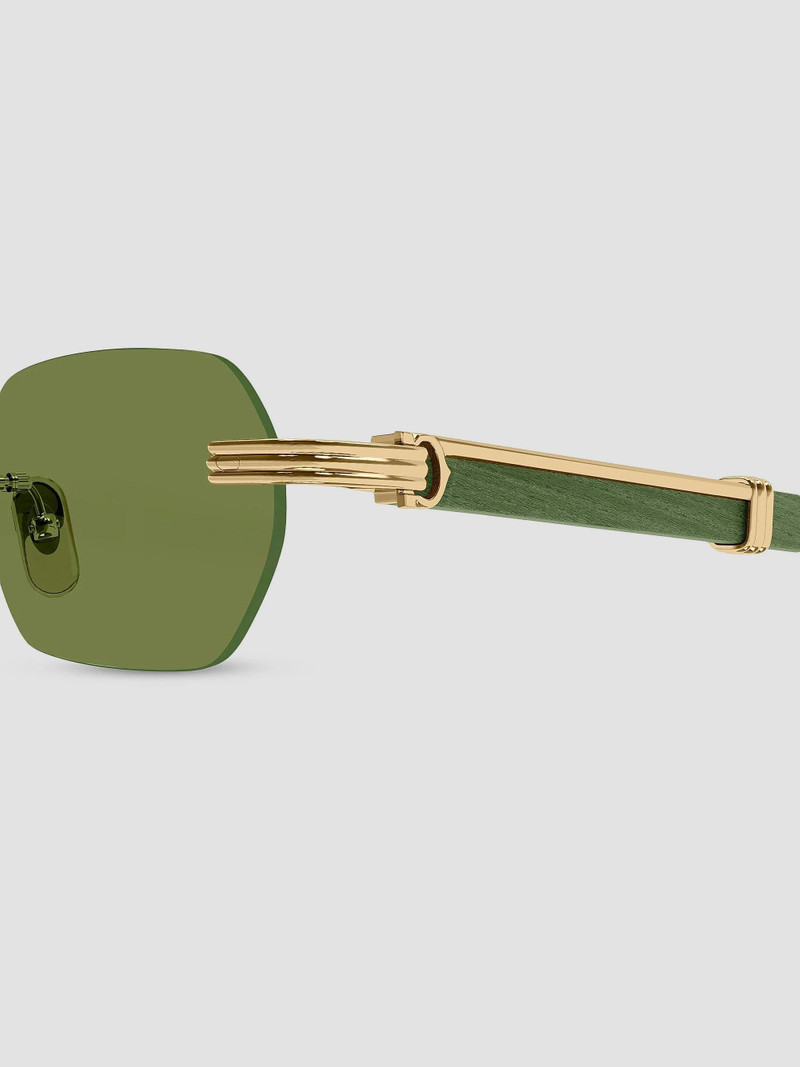 Men's Première De 54MM 24K-Gold-Plated Rimless Rectangular Sunglasses - Gold Green 3