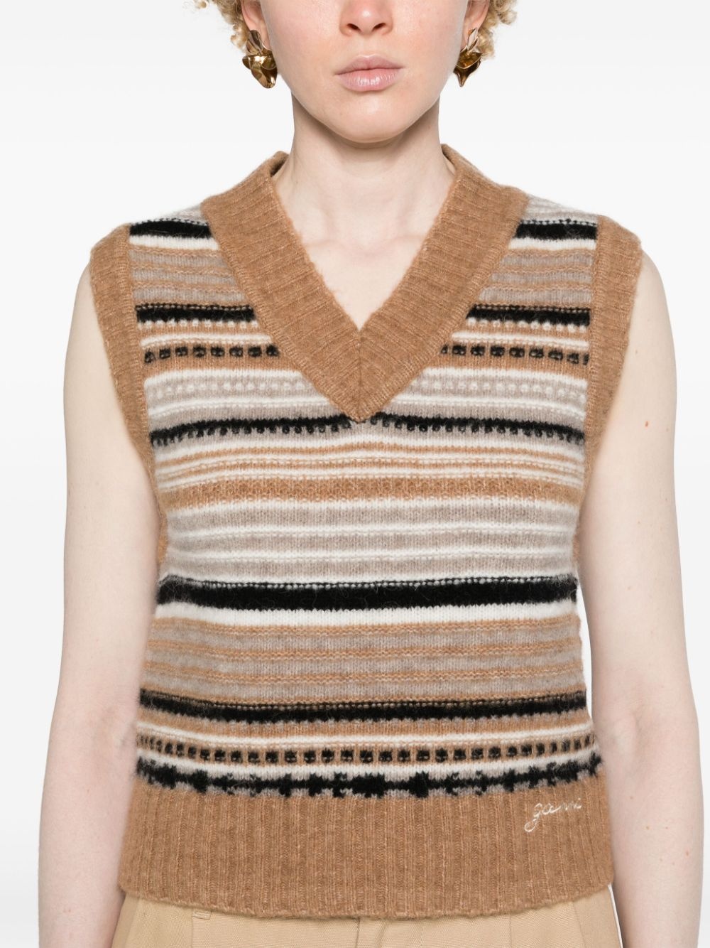 striped sleeveless jumper - 5