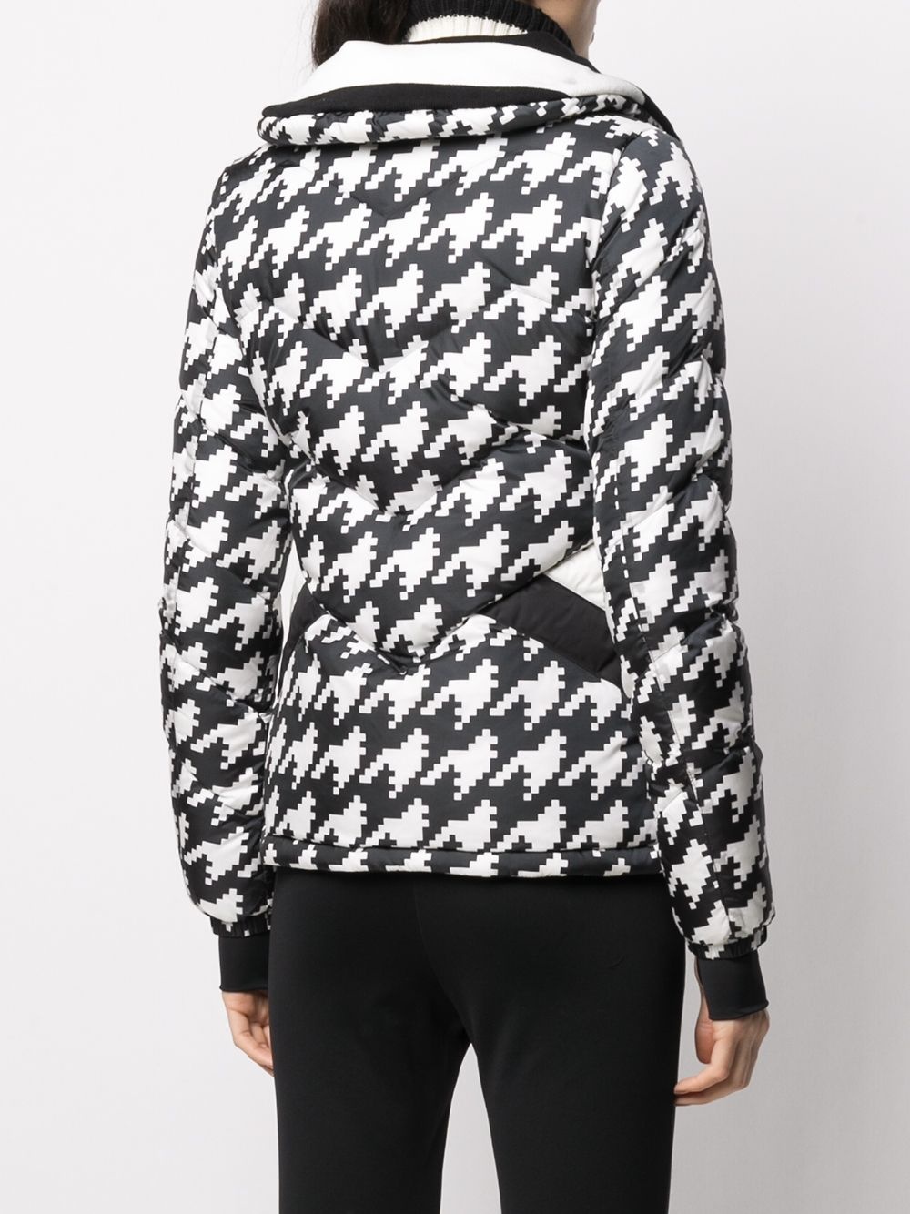 padded chevron jacket with houndstooth print - 4