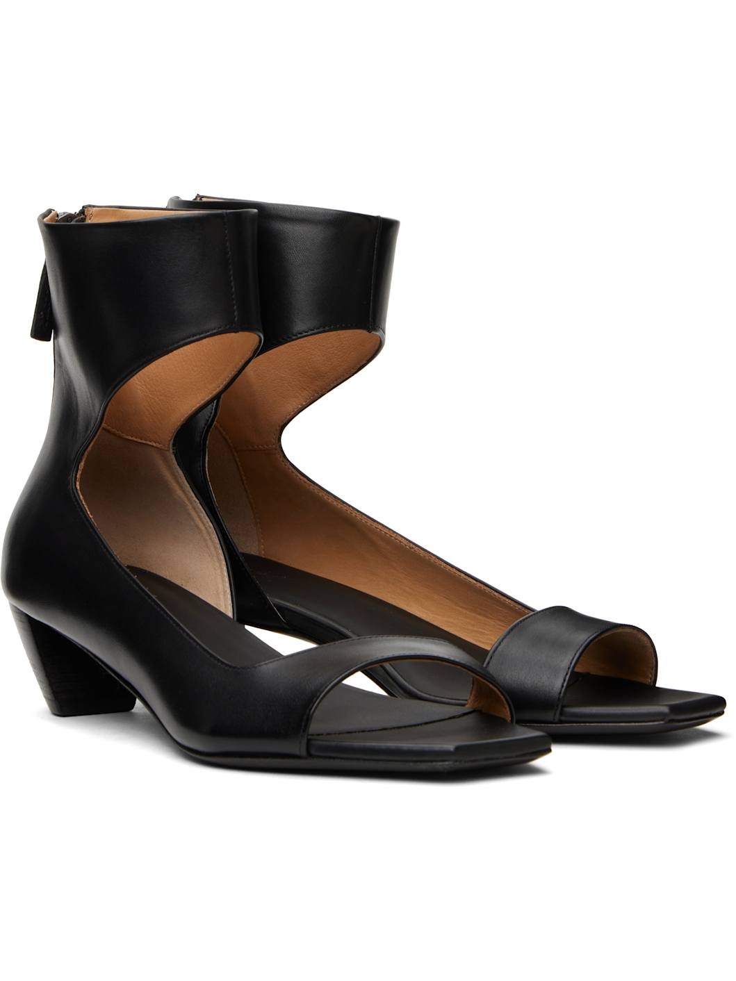 Black Cucchiaia Heeled Sandals - 4
