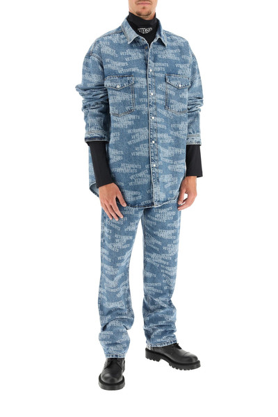 VETEMENTS OVERSIZED DENIM SHIRT WITH LOGO outlook