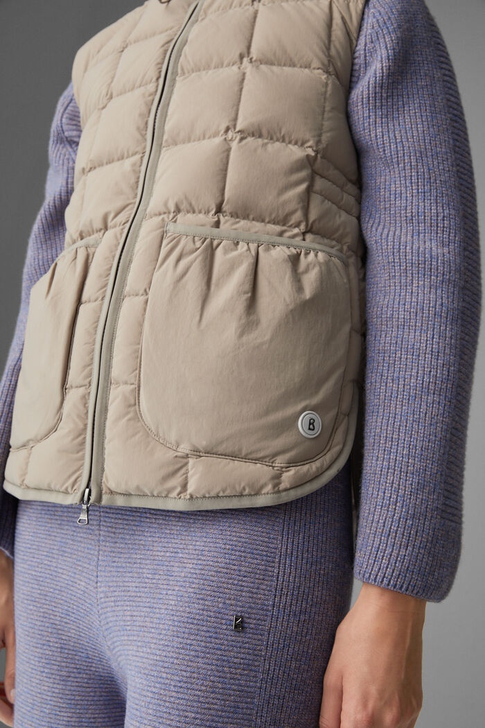 Lene Lightweight down waistcoat in Beige - 6