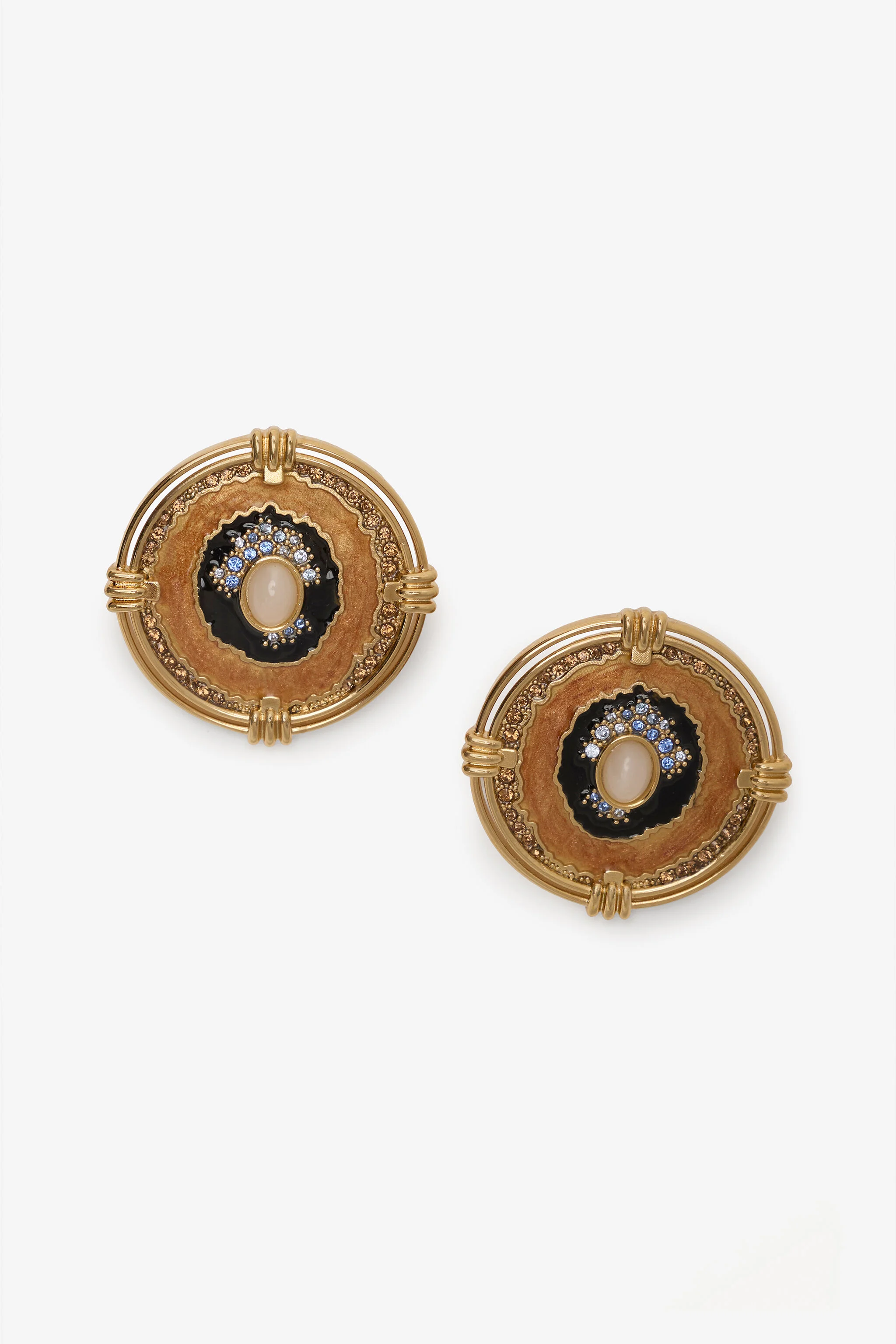 Butterfly Earrings Gold And Ocean Blue - 1