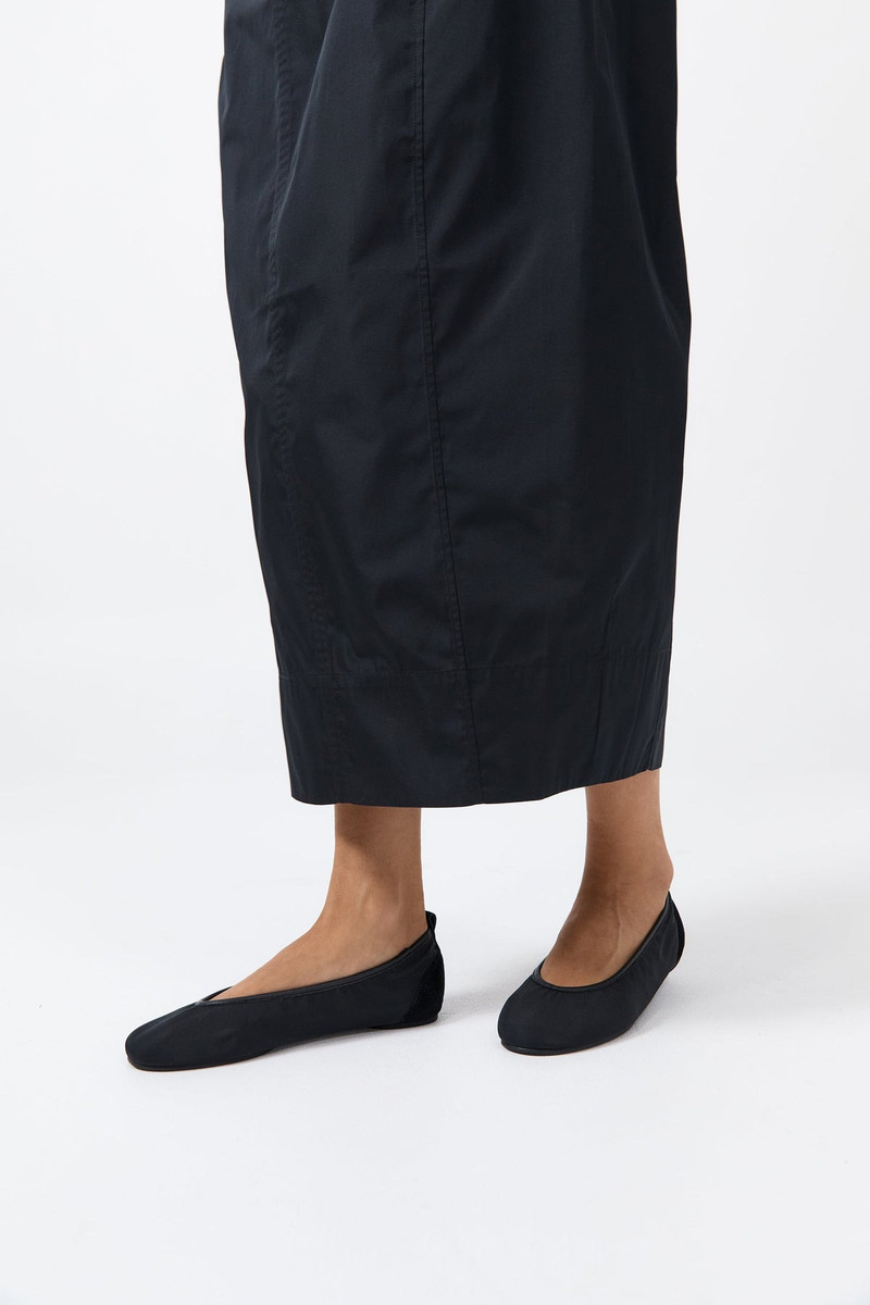 Satin Ballet Flat - Black 6