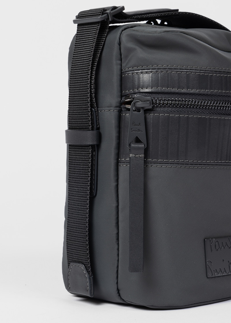Slate Grey 'Shadow Stripe' Trim Flight Bag 4