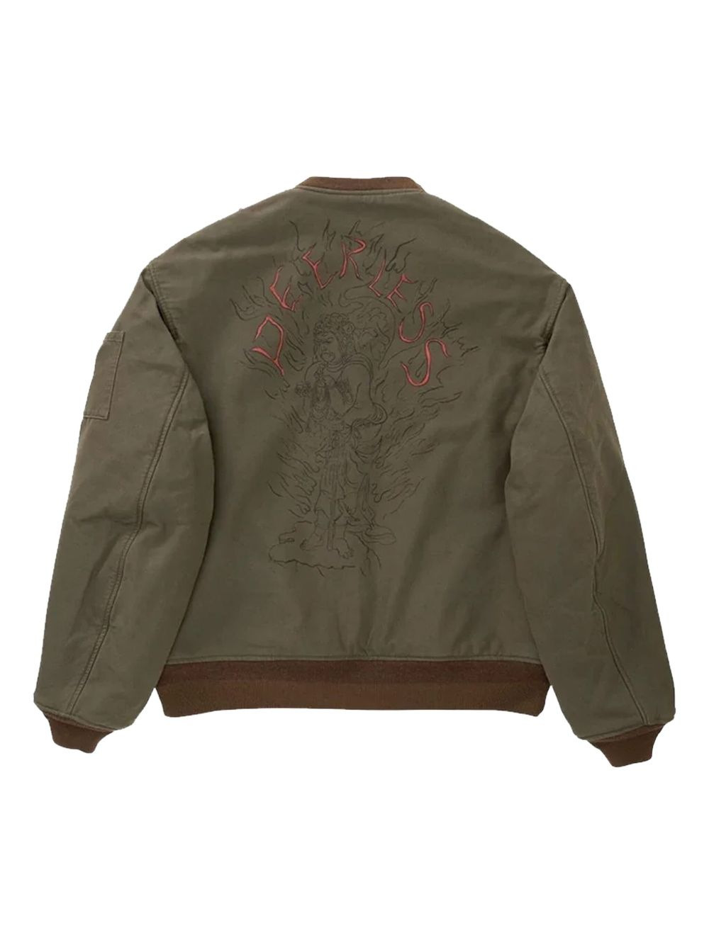 embroidered ribbed bomber jacket - 2