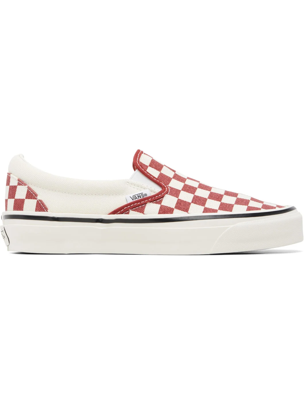 Red & Off-White Premium Classic Slip-On Sneakers - 1